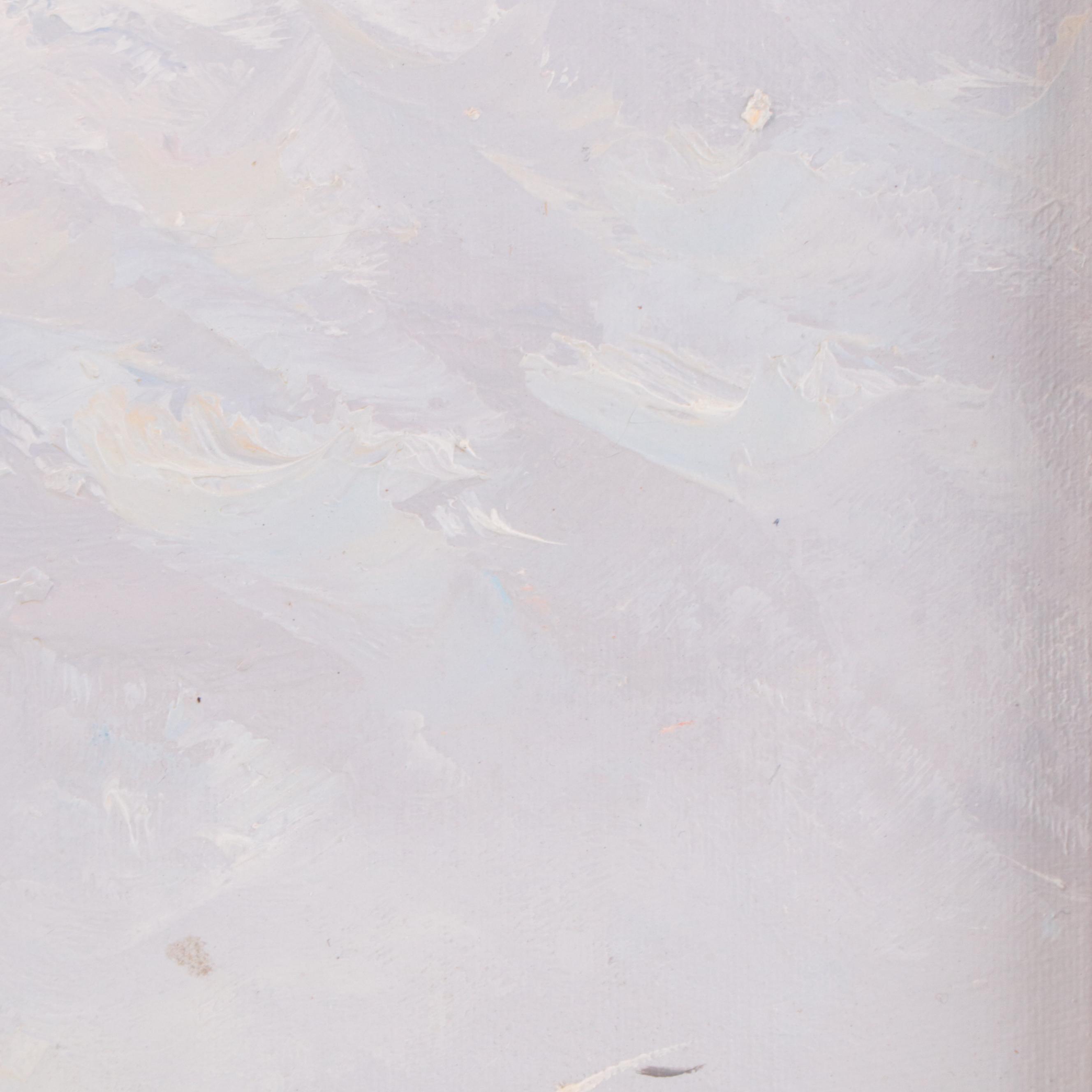 Marie Charlot Impressionistic Impasto Oil Painting of Beach Scene with Ladies