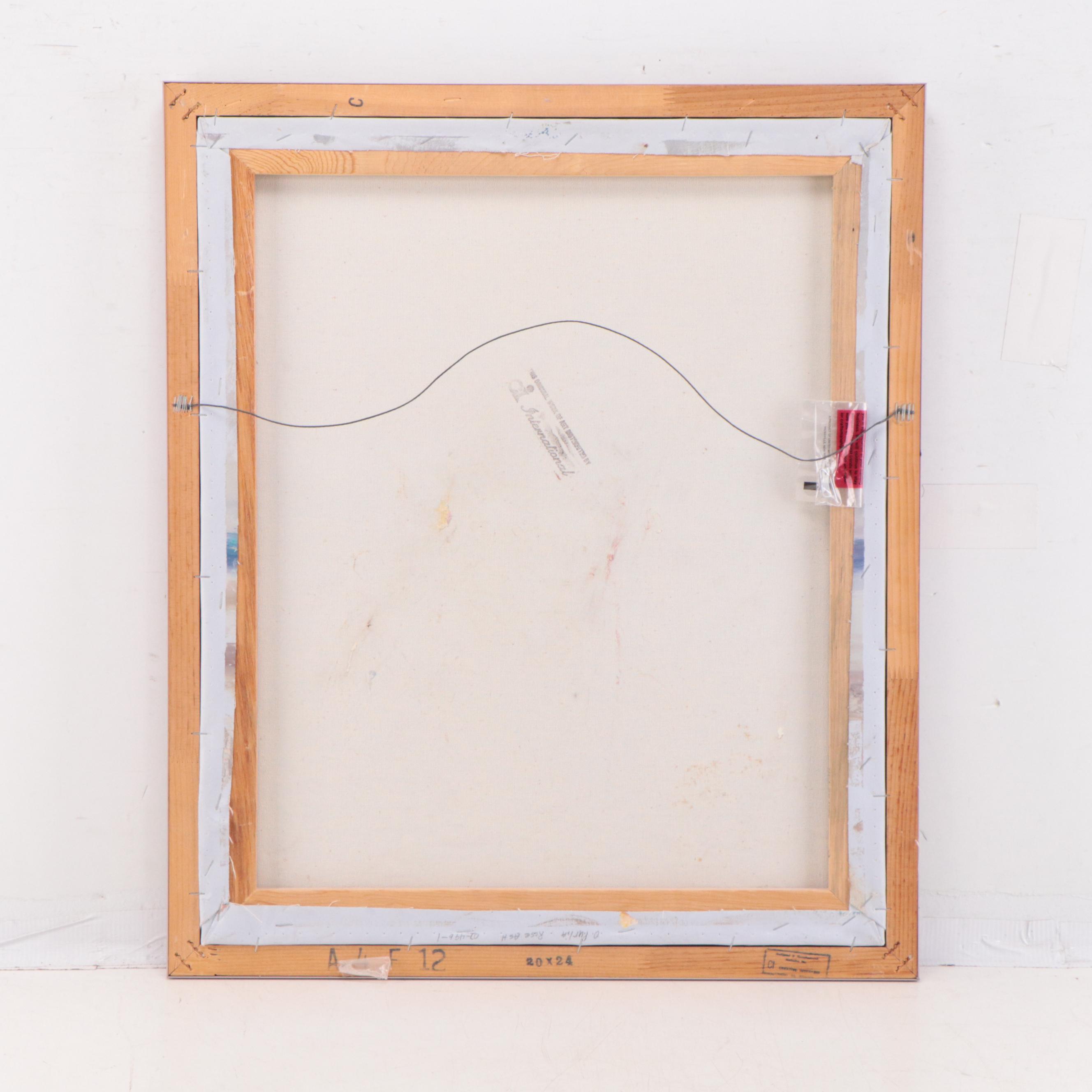 Marie Charlot Impressionistic Impasto Oil Painting of Beach Scene with Ladies