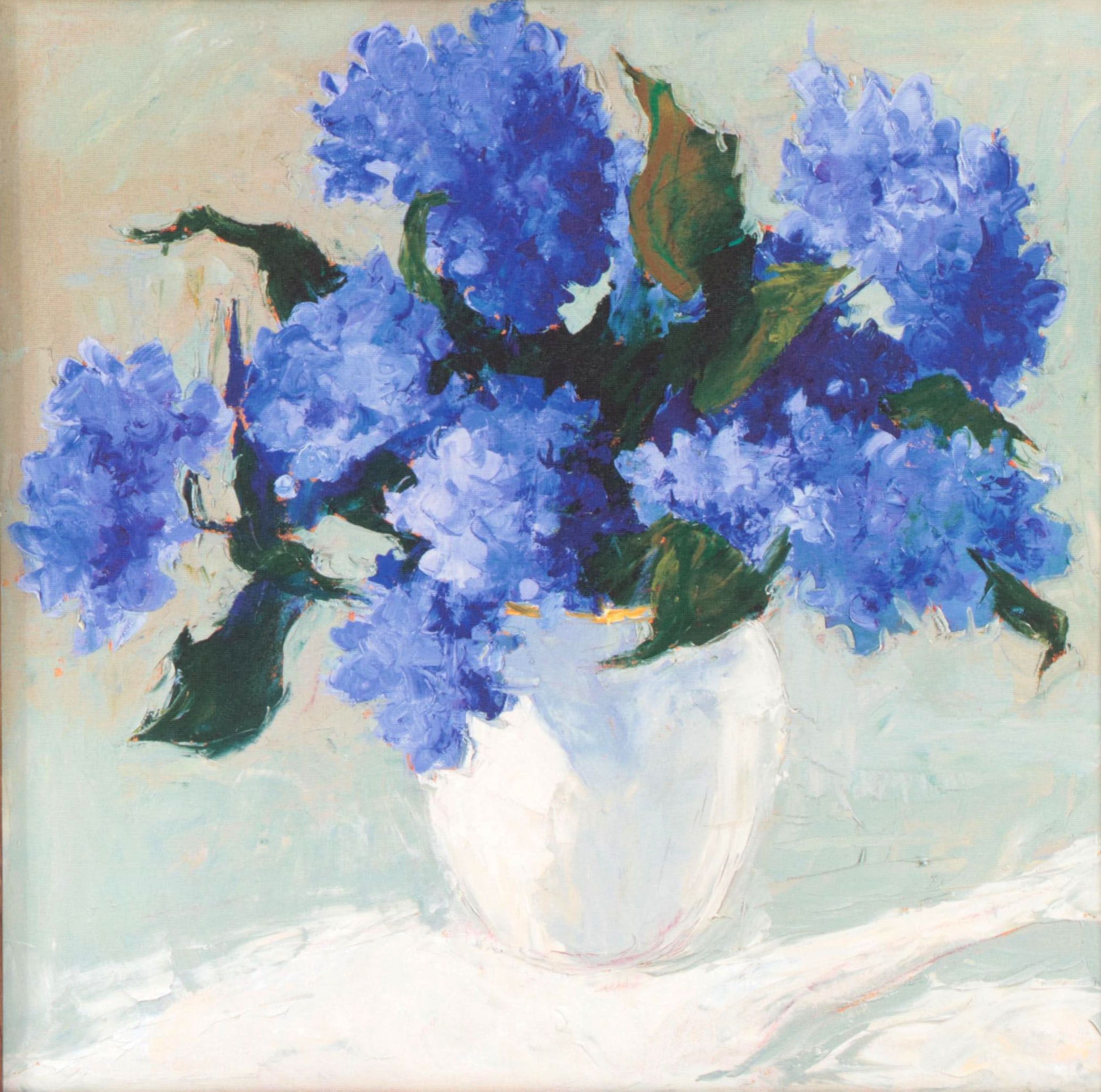 Still Life Giclée After Dale Payson "Blue Hydrangea Bouquet," 21st Century