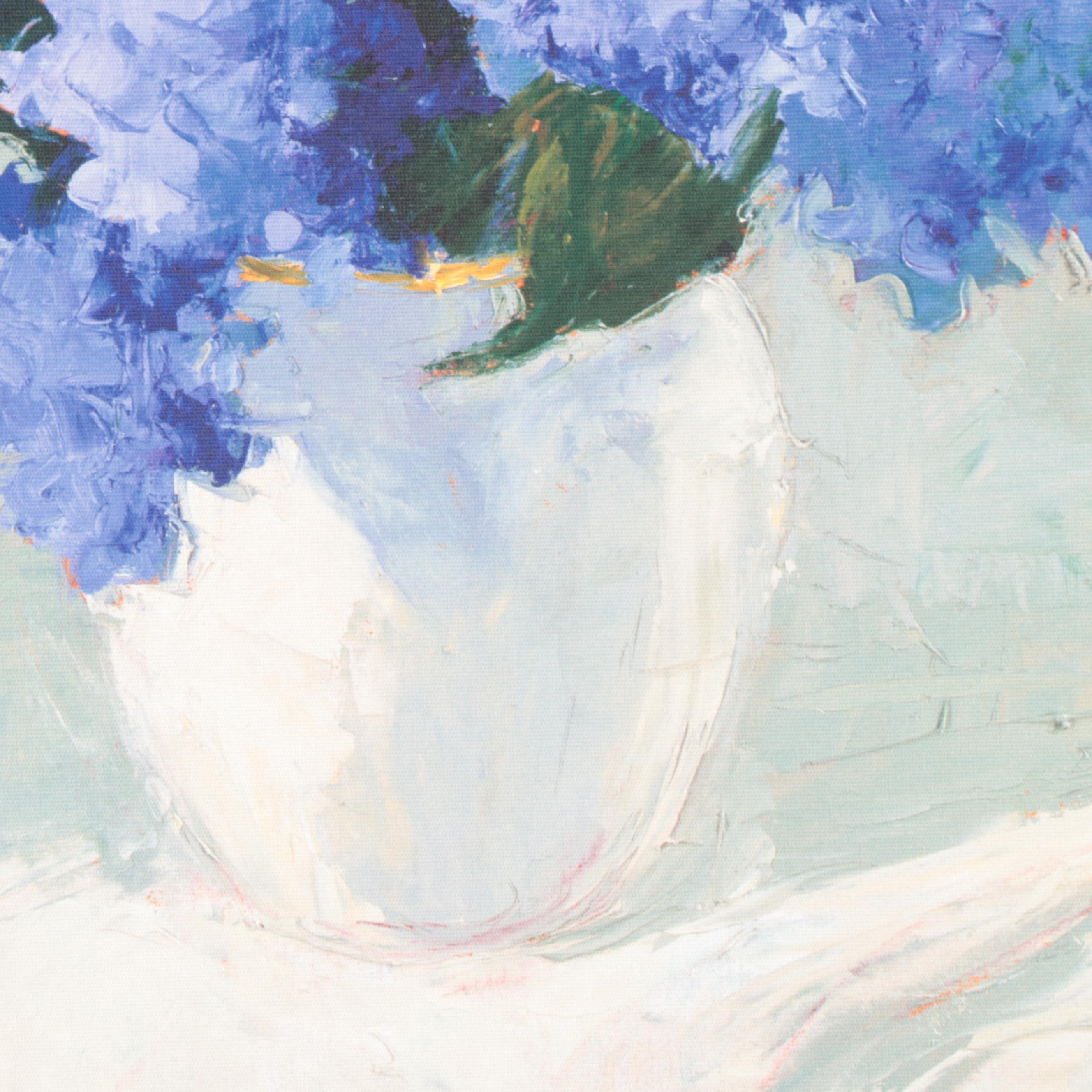 Still Life Giclée After Dale Payson "Blue Hydrangea Bouquet," 21st Century