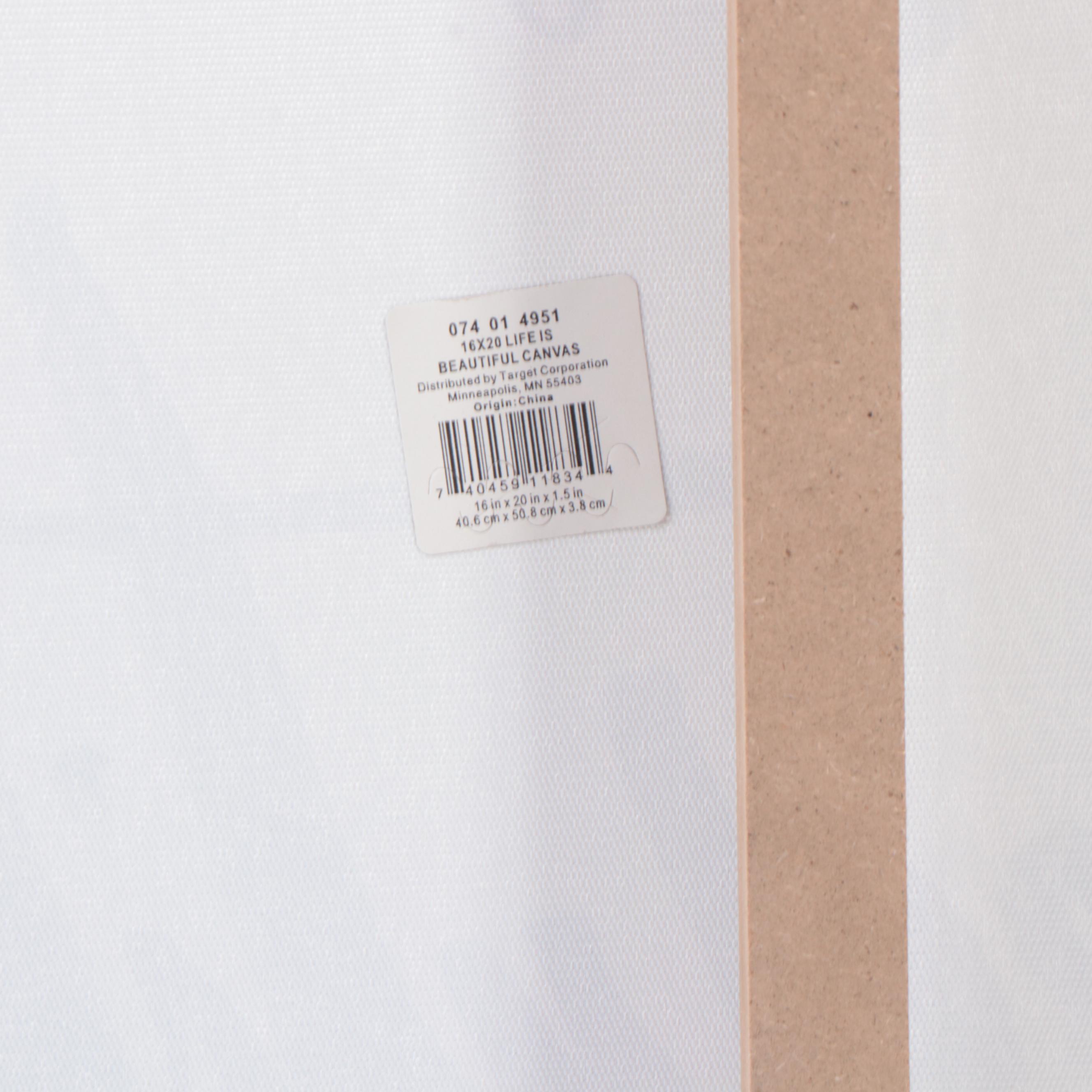 Threshold Routed Wood Wall Shelf, "Life is Beautiful" Canvas, and Grass Décor