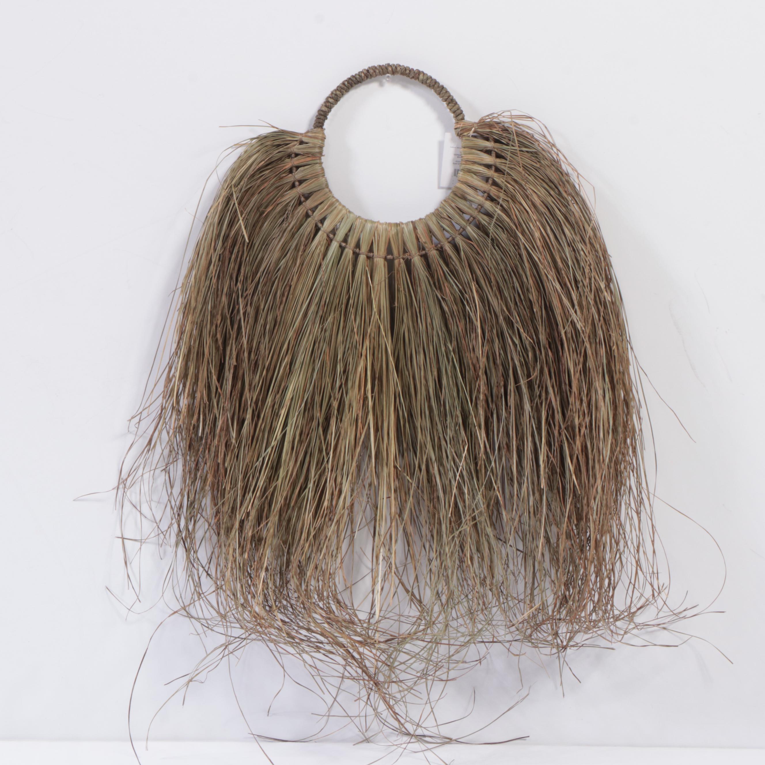 Threshold Routed Wood Wall Shelf, "Life is Beautiful" Canvas, and Grass Décor