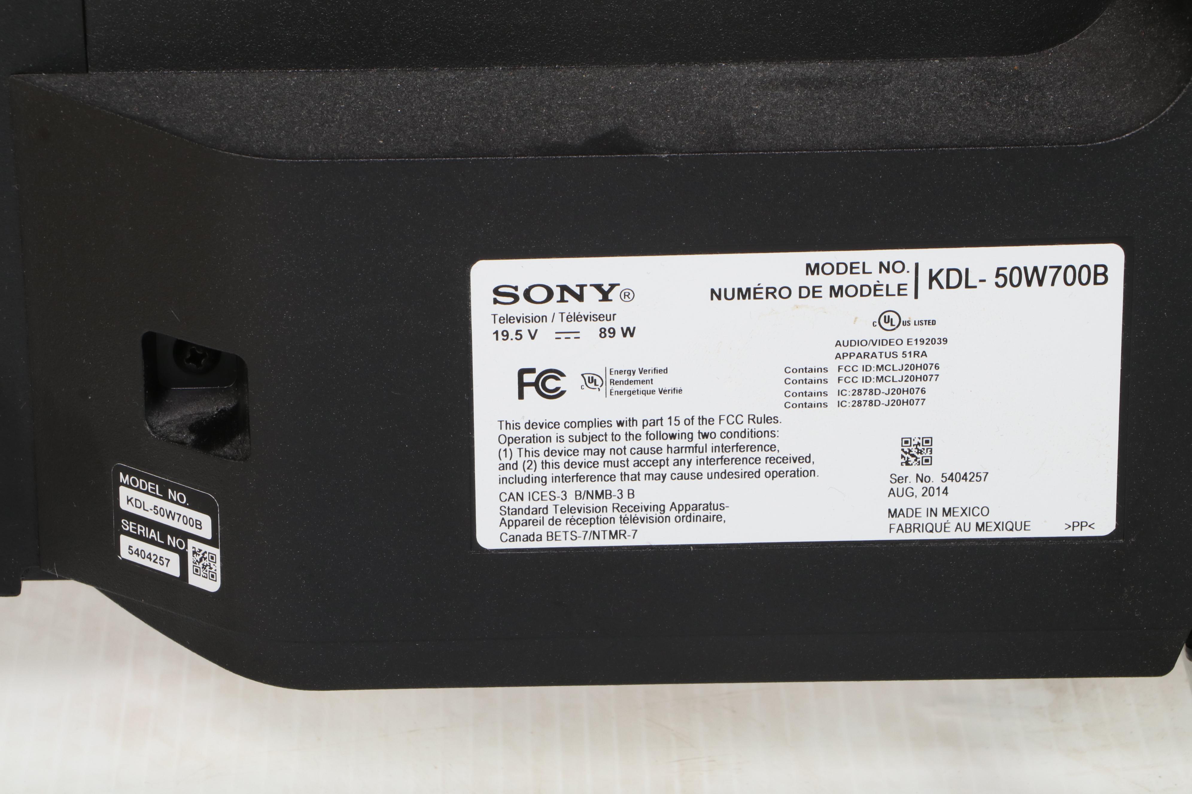 Sony "KDL-50W700B" 50" LED 1080P Smart HDTV