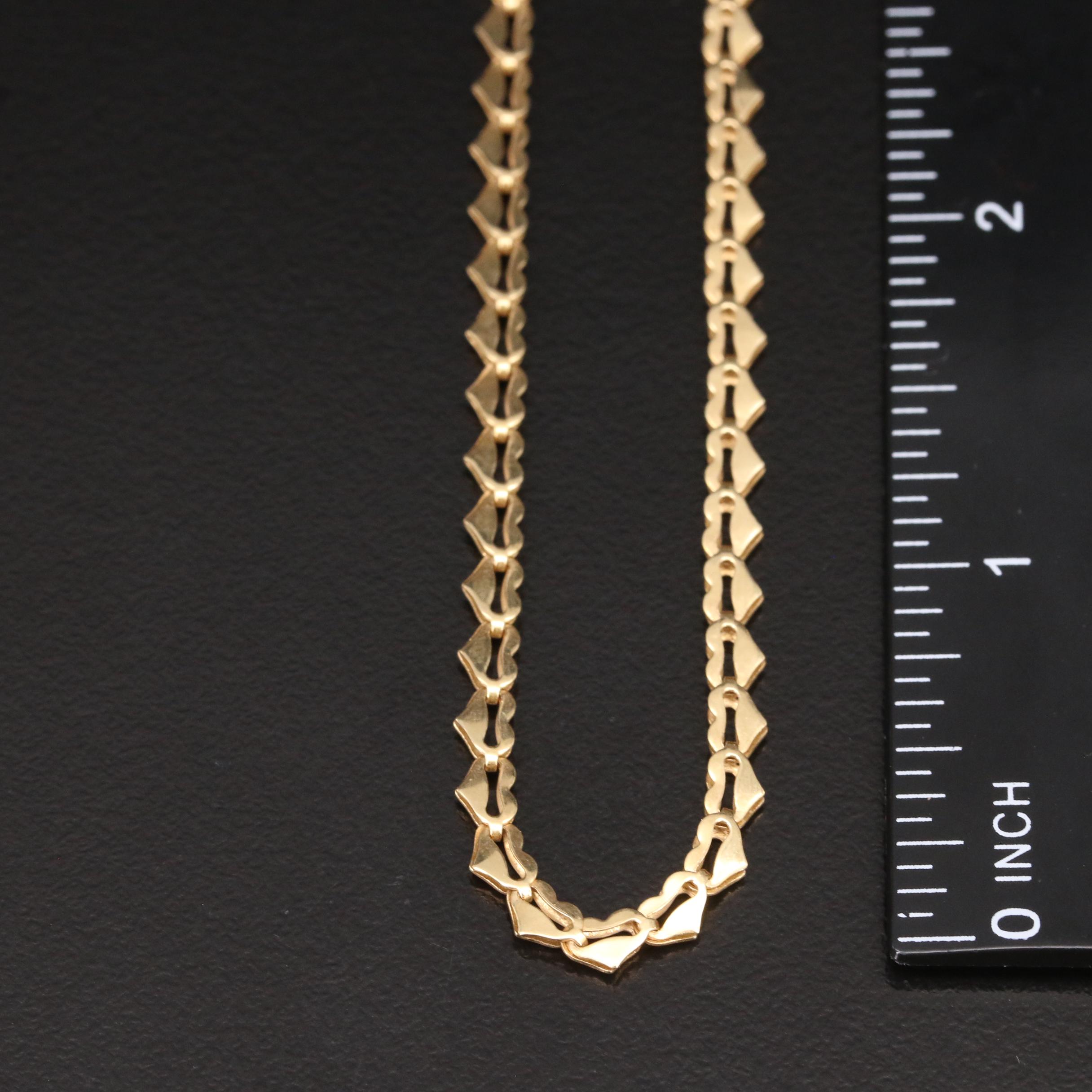 Celin Renato 18K Heart Link Necklace