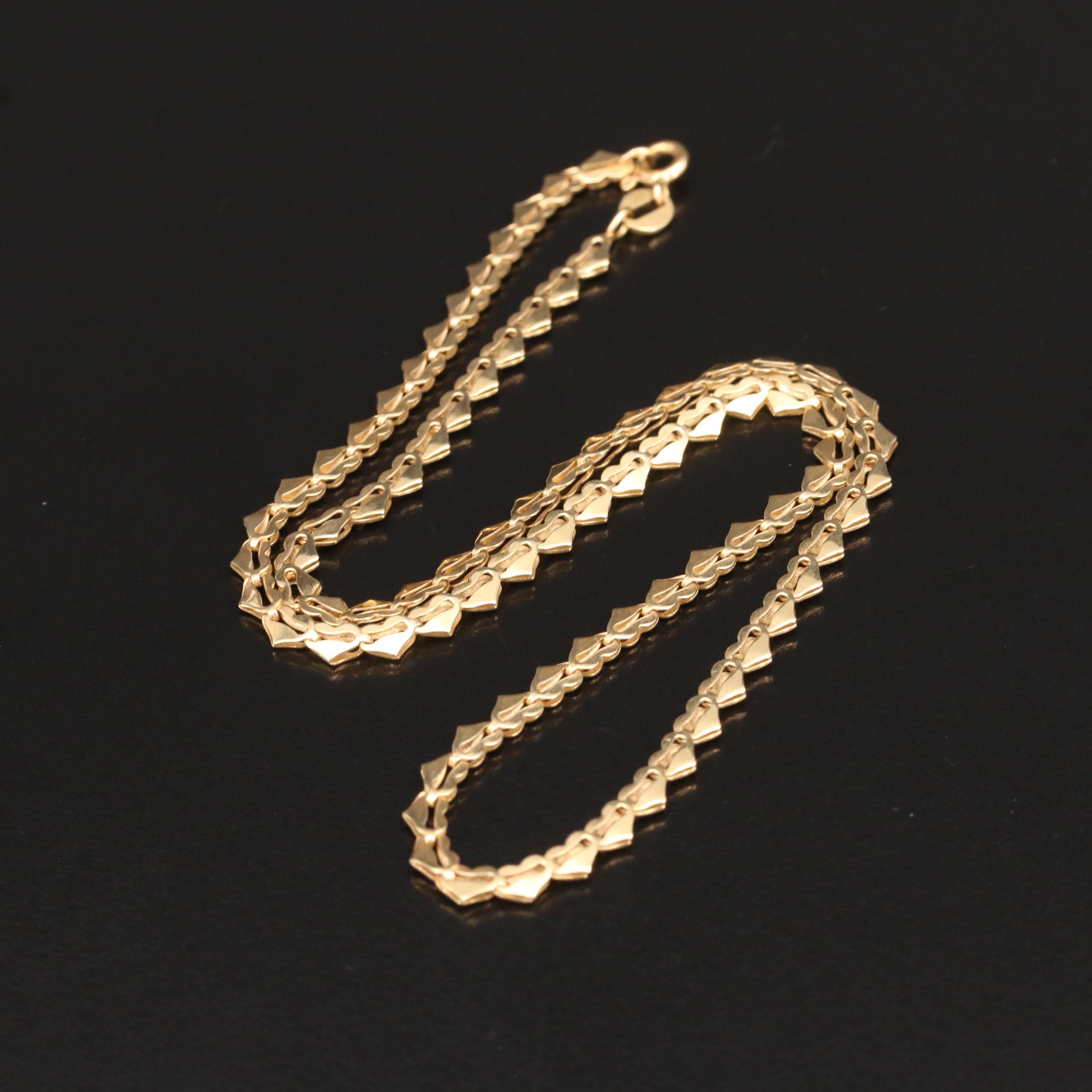 Celin Renato 18K Heart Link Necklace