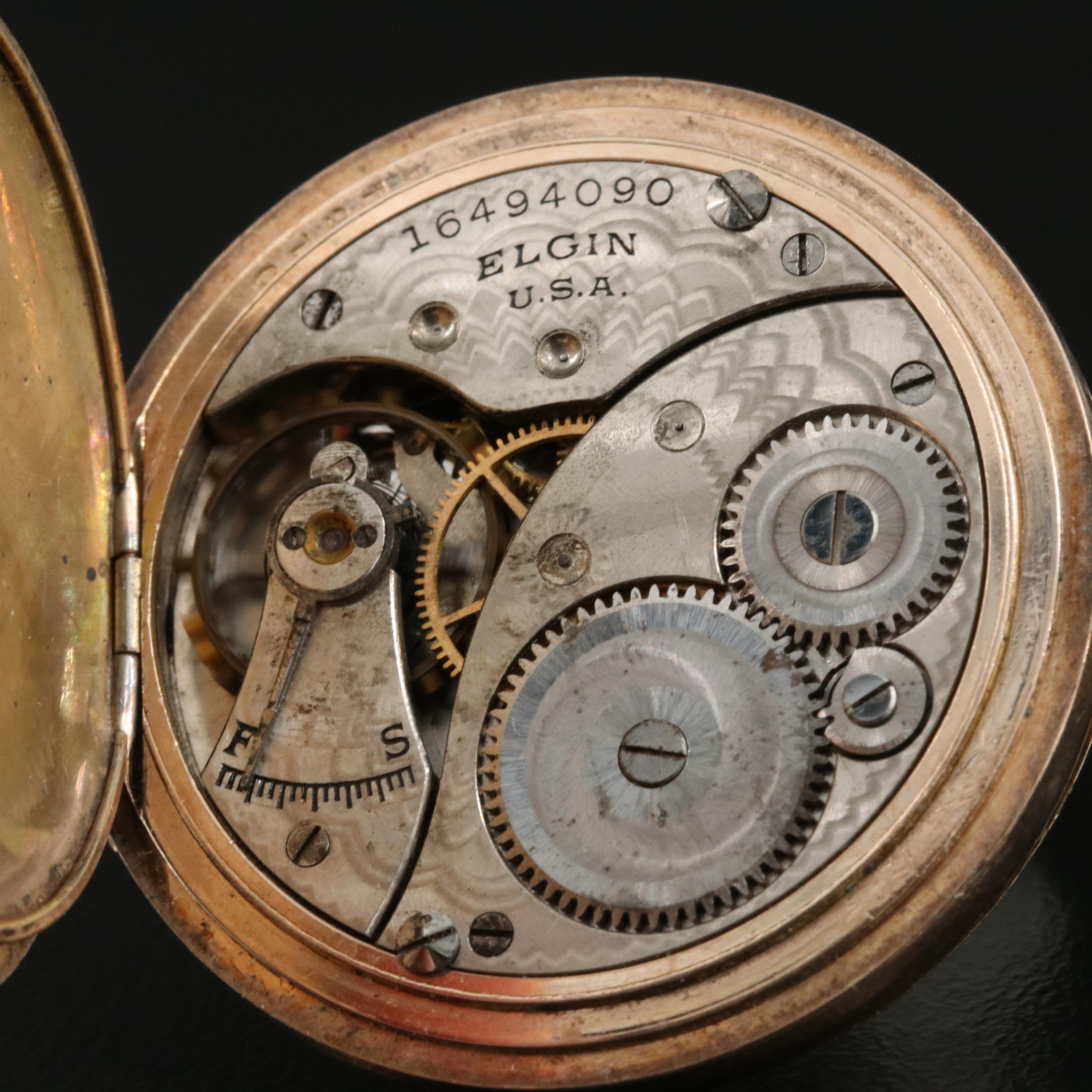 1912 Elgin Hunter Case Pocket Watch