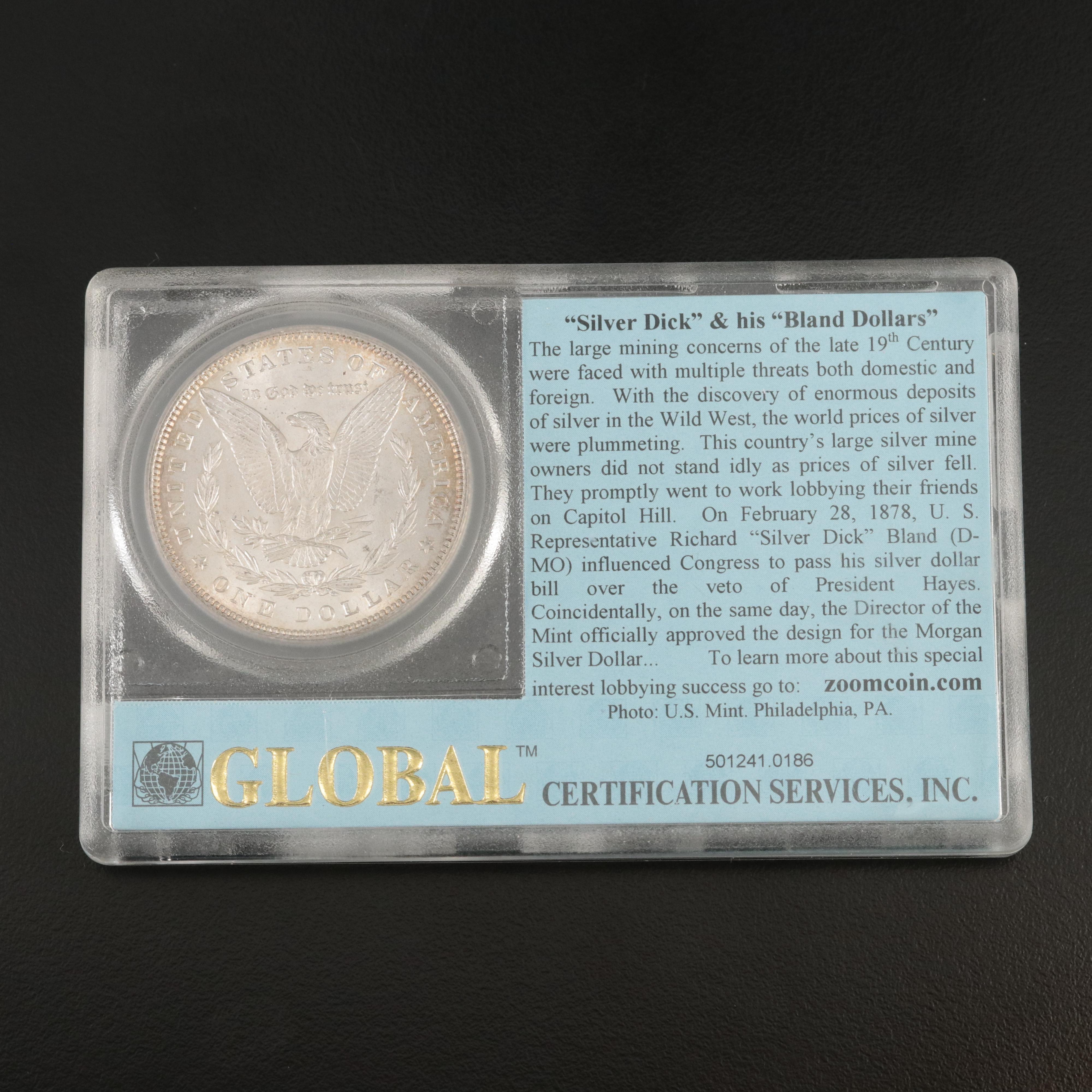 1896 Uncirculated Morgan Silver Dollar