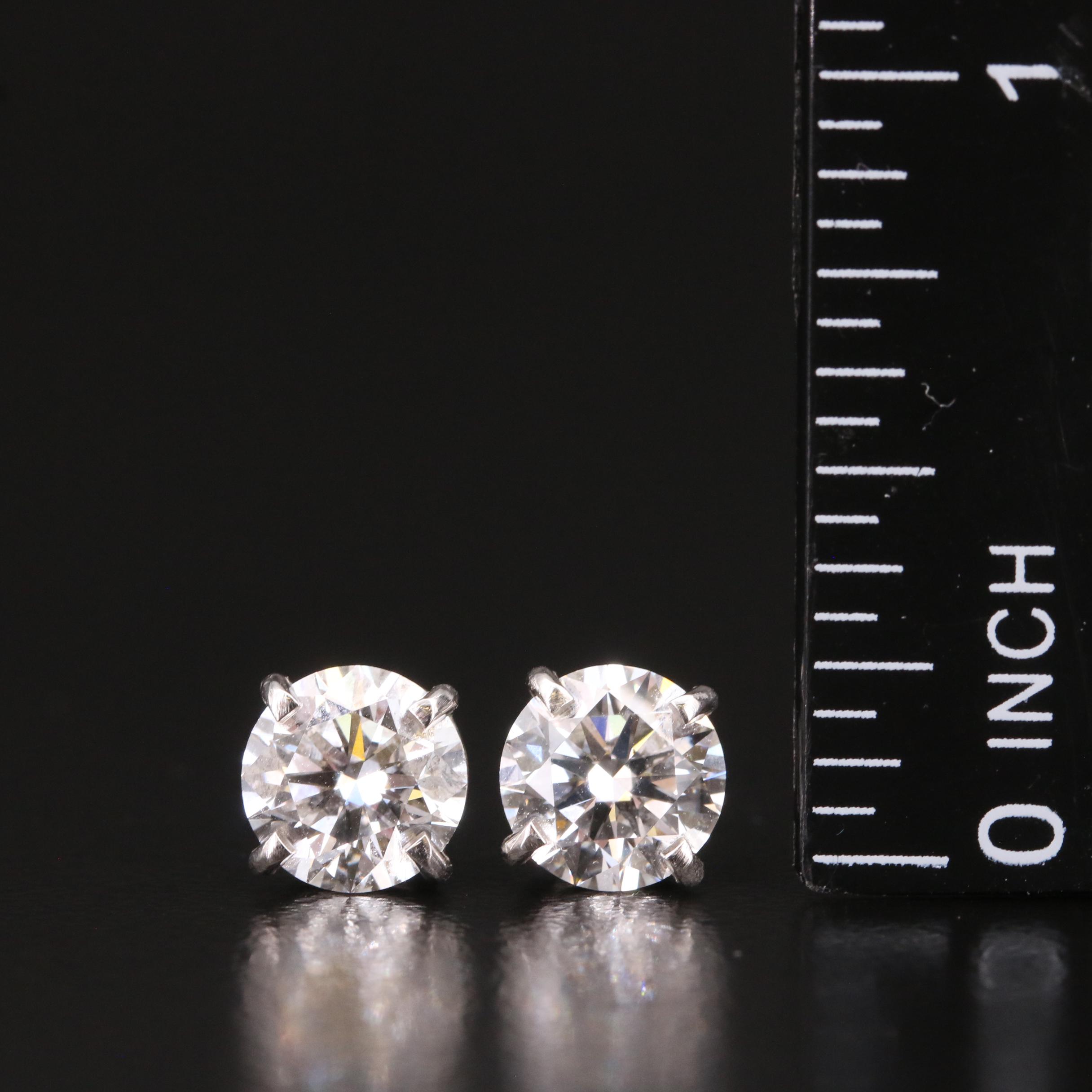 Platinum 3.05 CTW Lab Grown Diamond Stud Earrings with IGI Reports