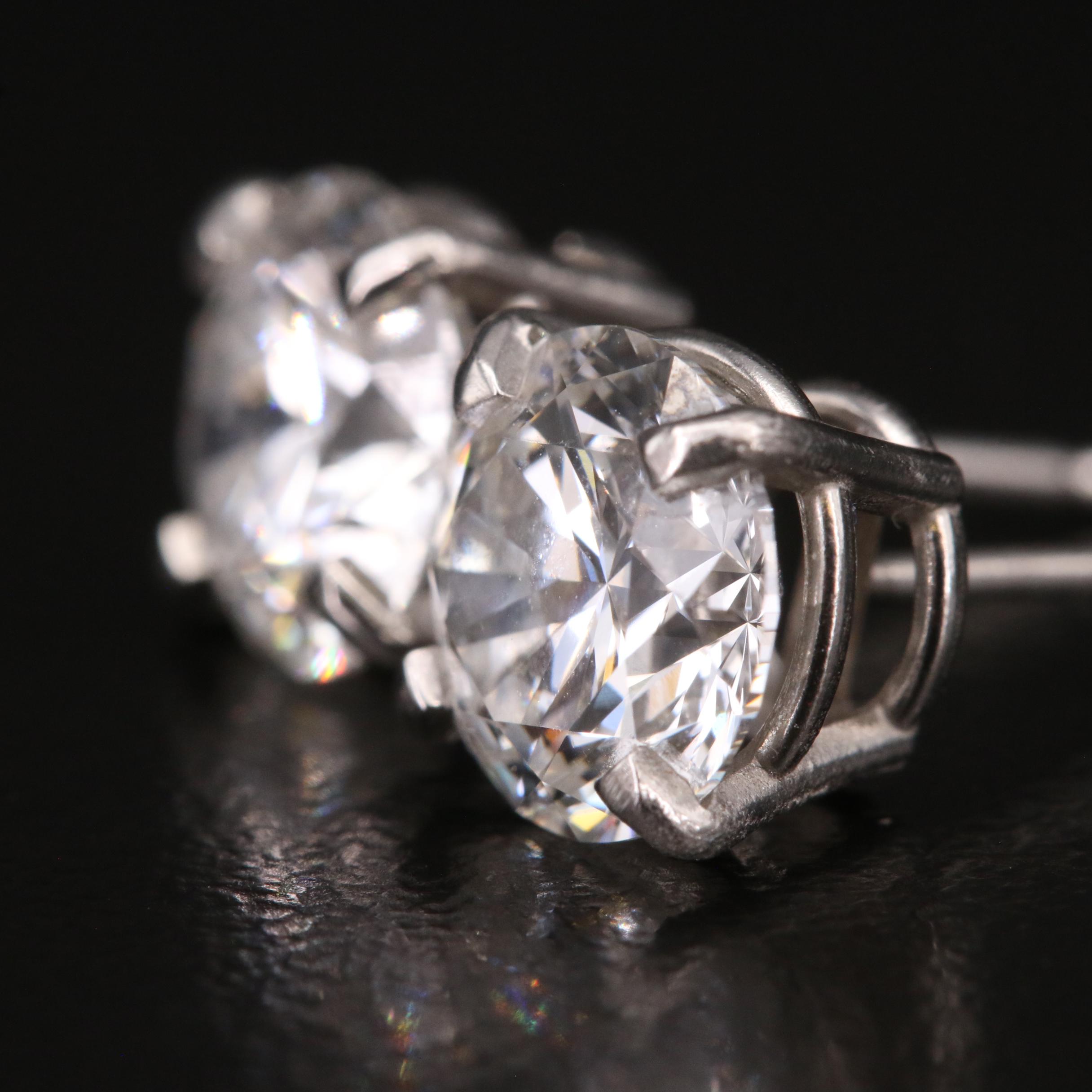 Platinum 3.05 CTW Lab Grown Diamond Stud Earrings with IGI Reports