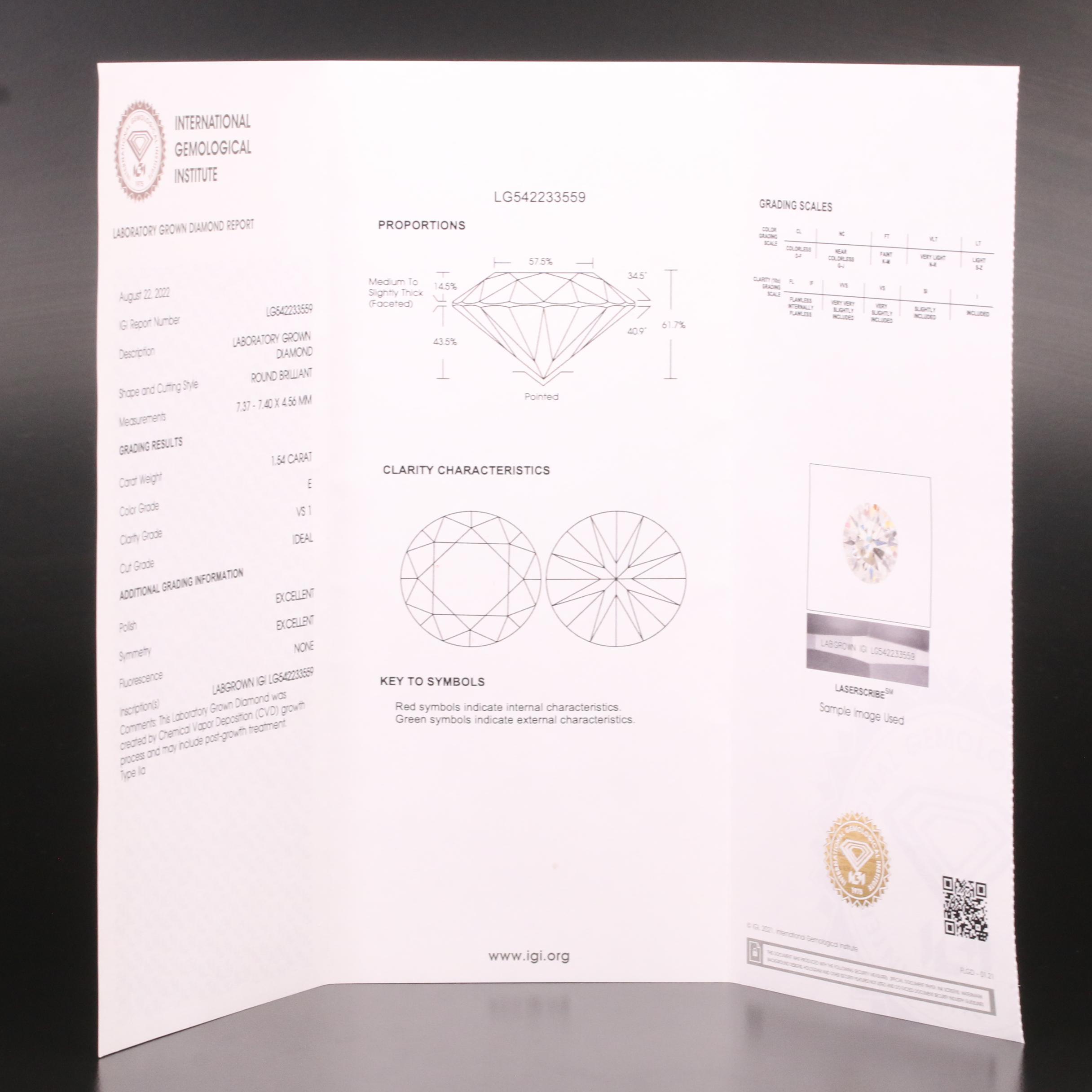 Platinum 3.05 CTW Lab Grown Diamond Stud Earrings with IGI Reports