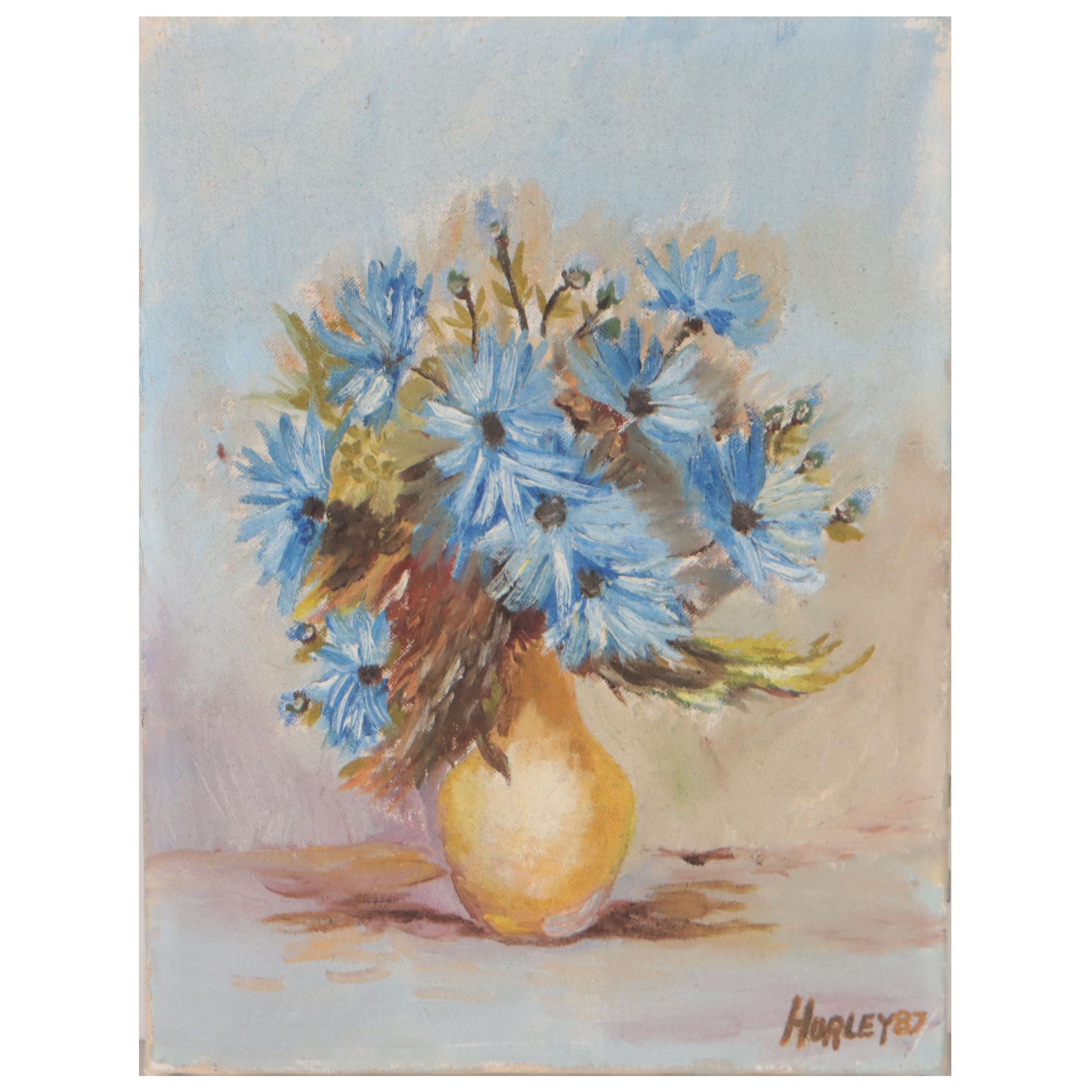 Hurley Floral Still Life Oil Painting, 1987