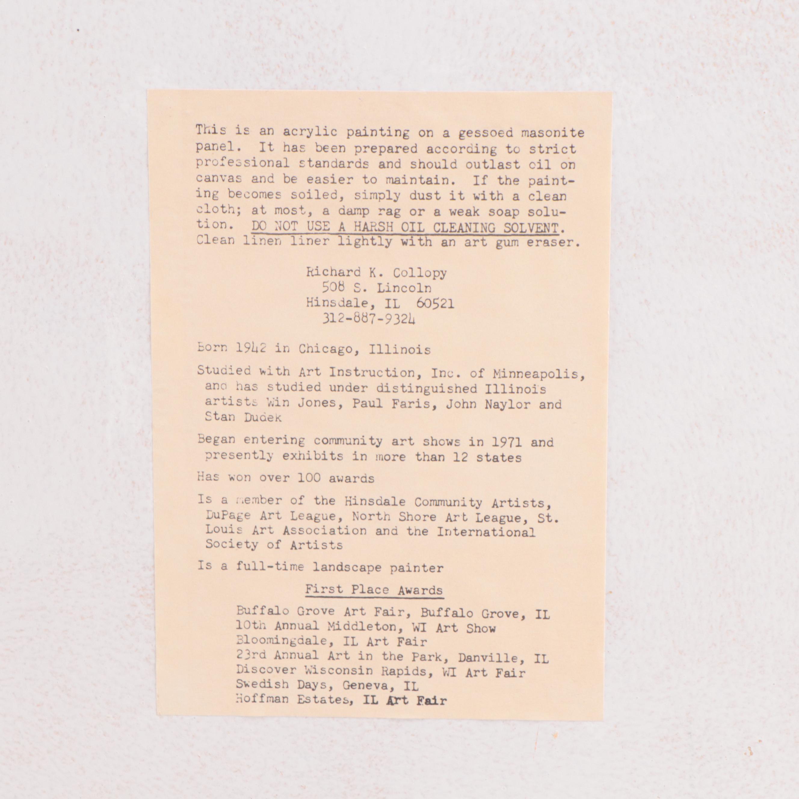 Richard Collopy Landscape Acrylic Painting