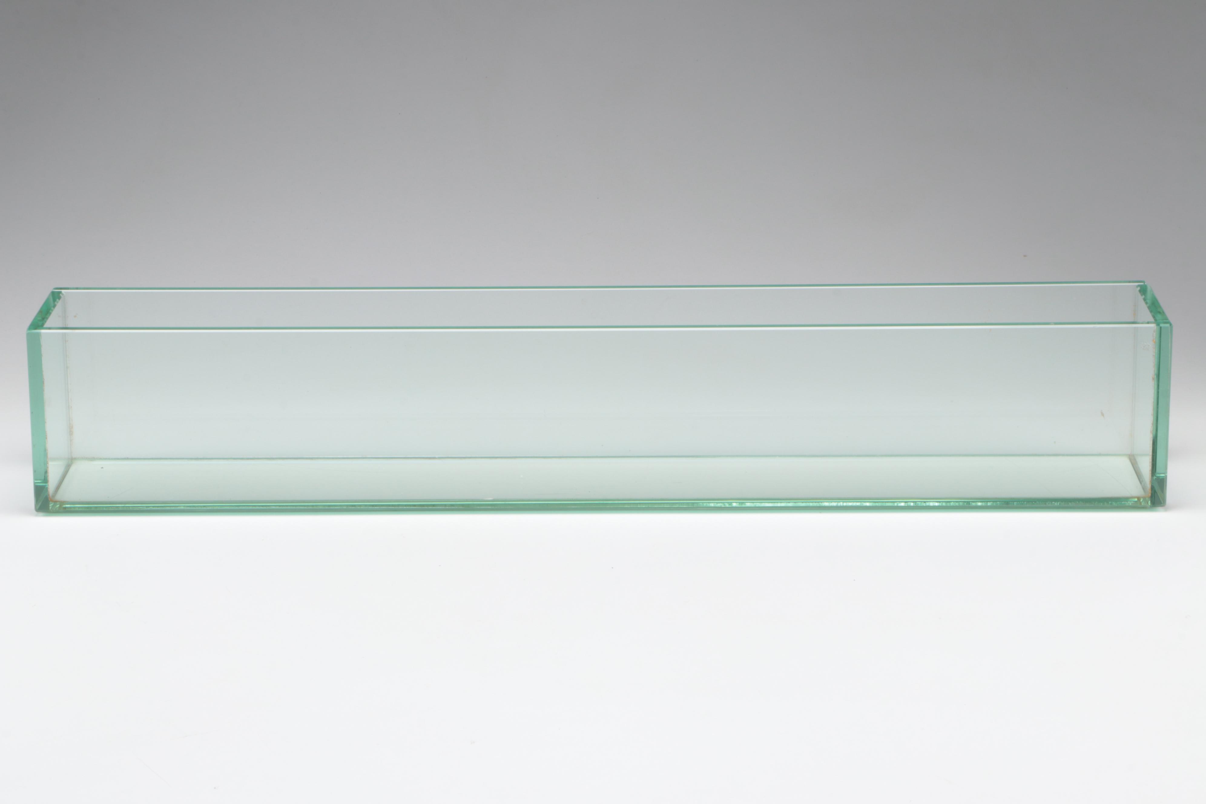 Three Glass Trough Vases