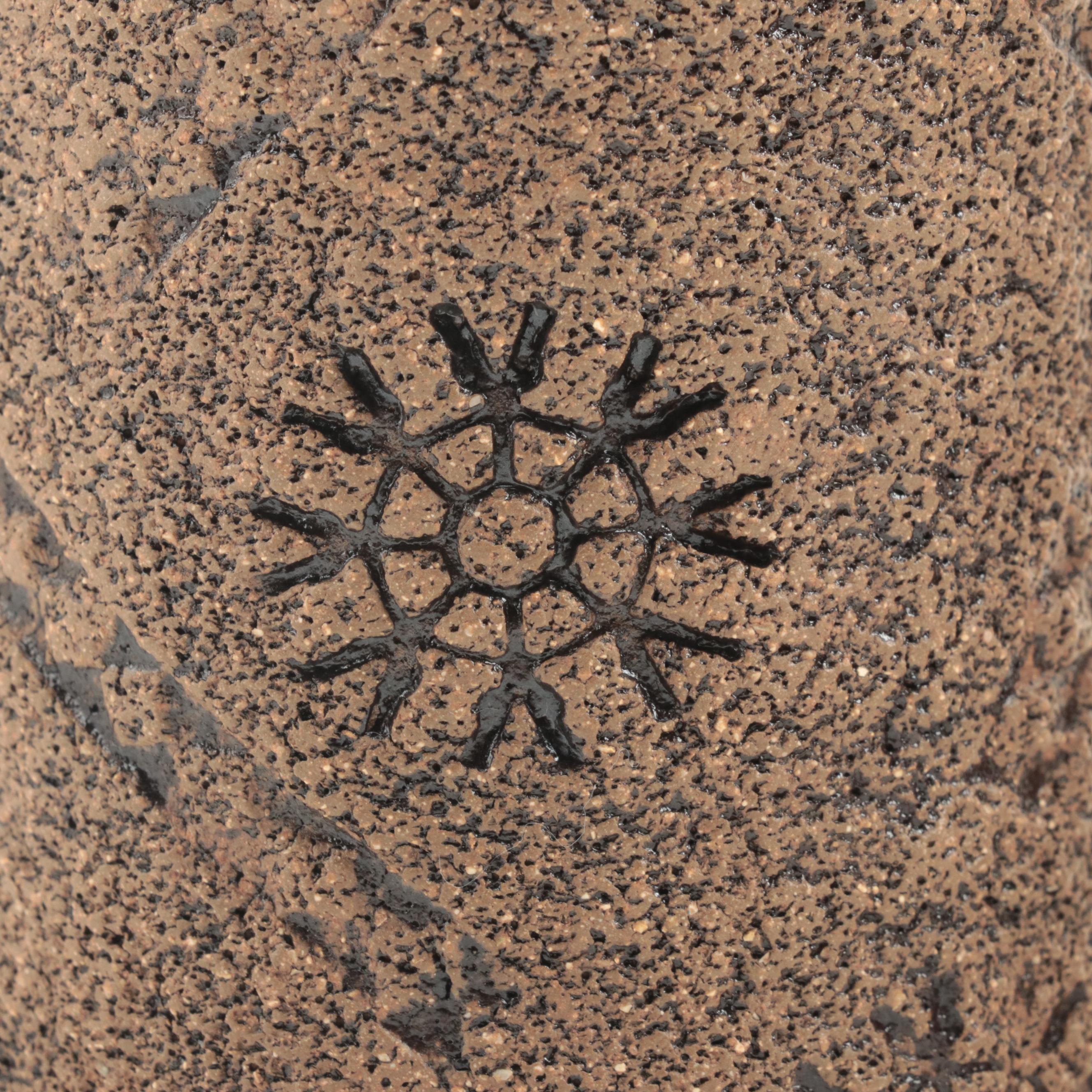 Signed Rex Benson Stoneware Cowboy Vase and Wall Pocket