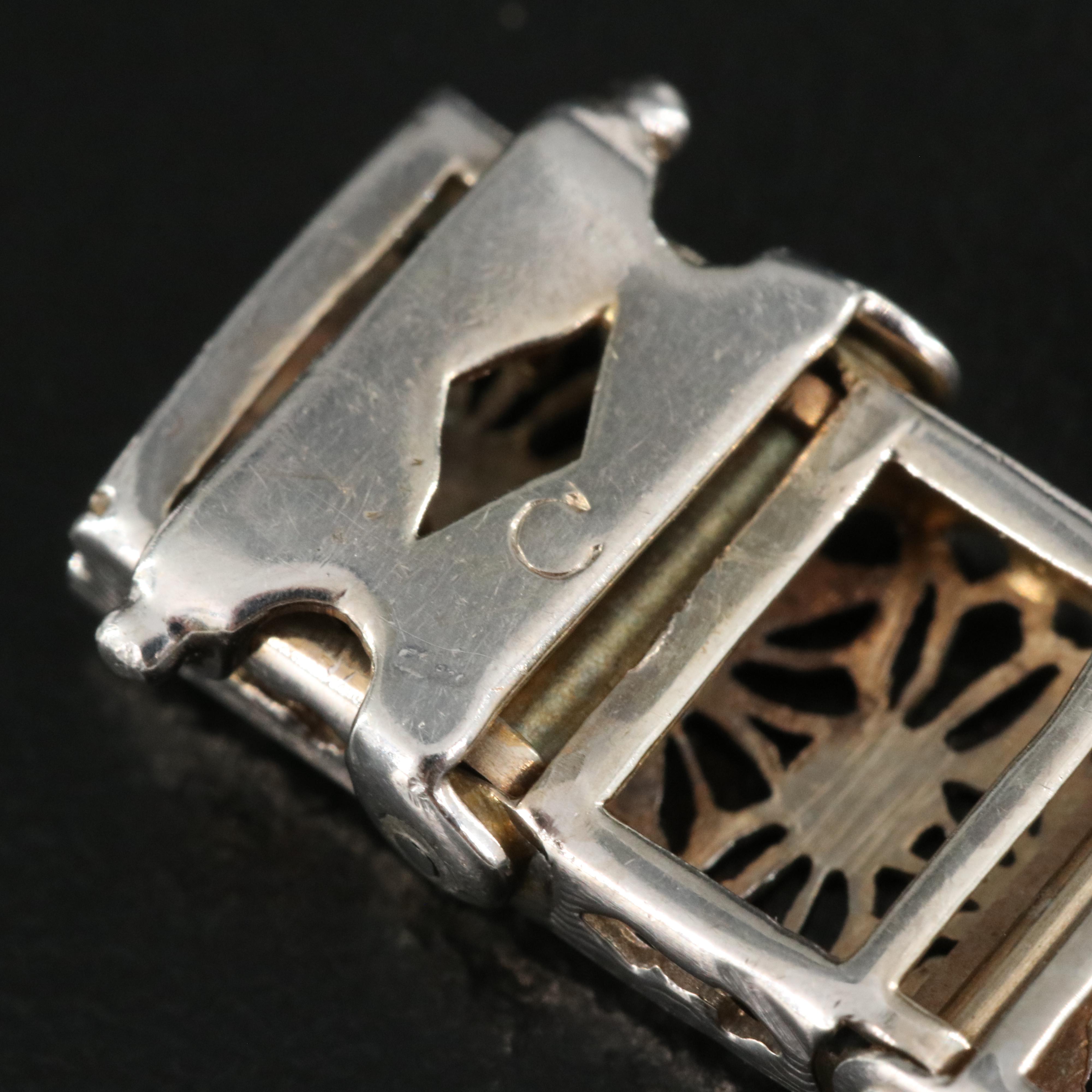 14K Sapphire and Diamond Filigree Bracelet