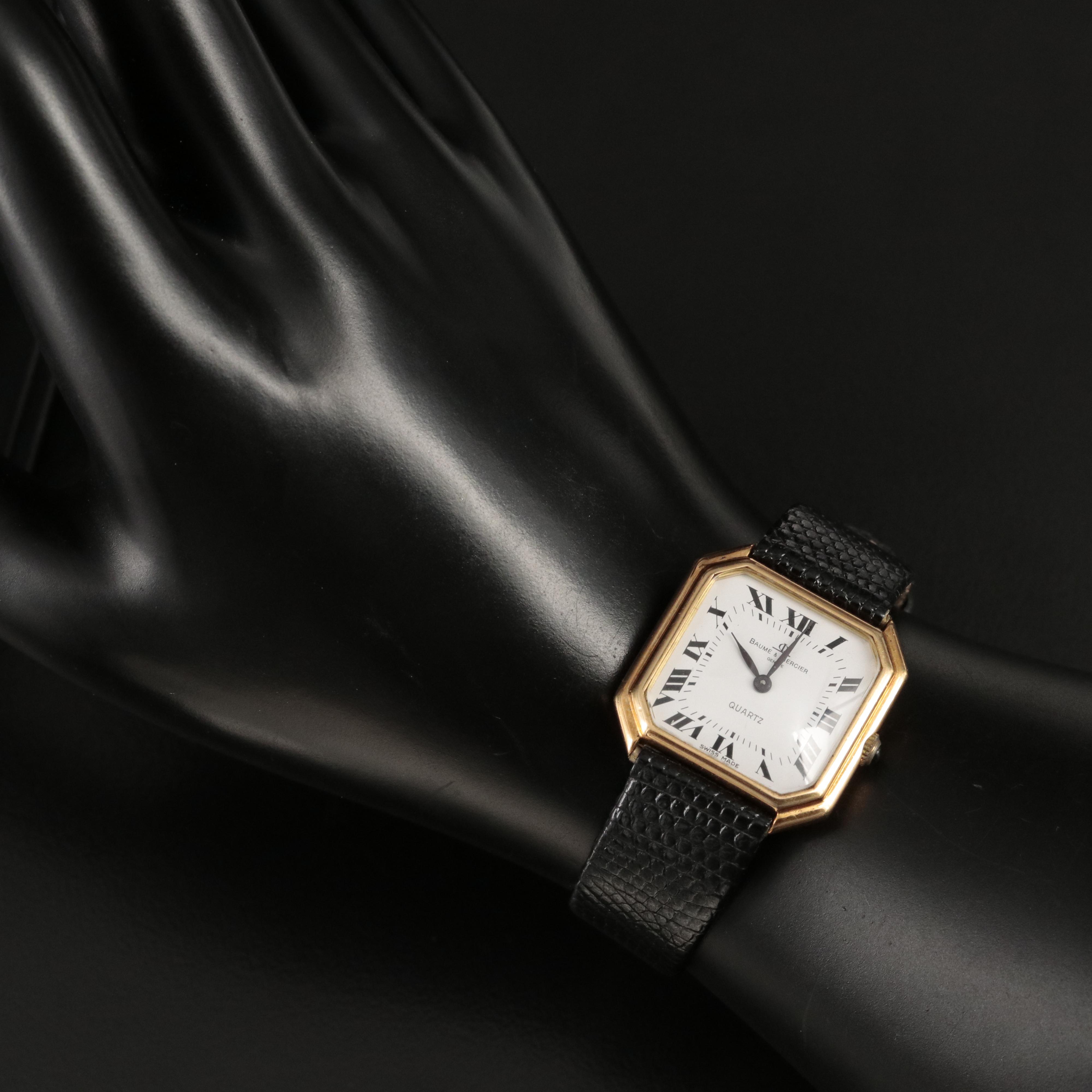 18K Baume & Mercier Roman Dial Watch