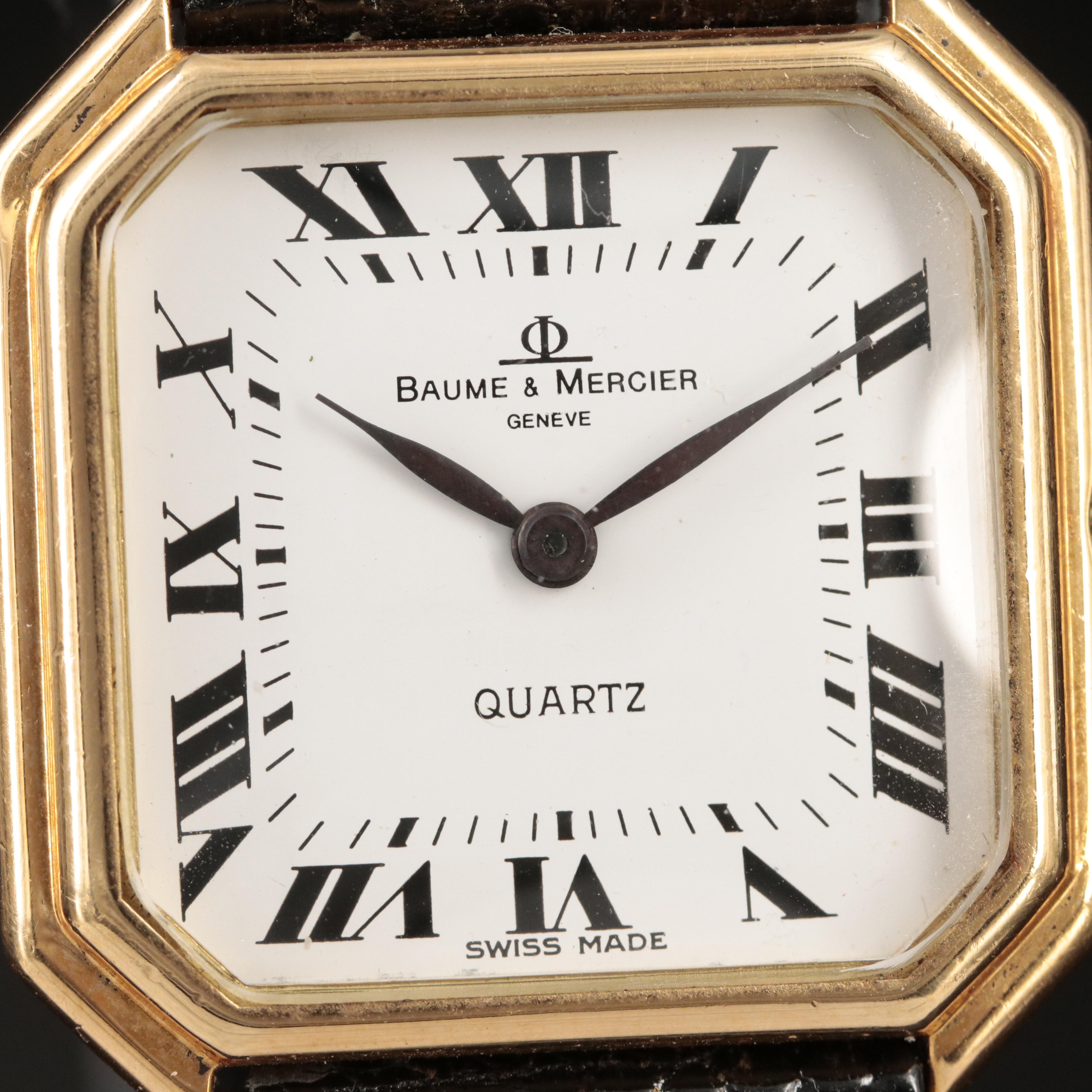 18K Baume & Mercier Roman Dial Watch