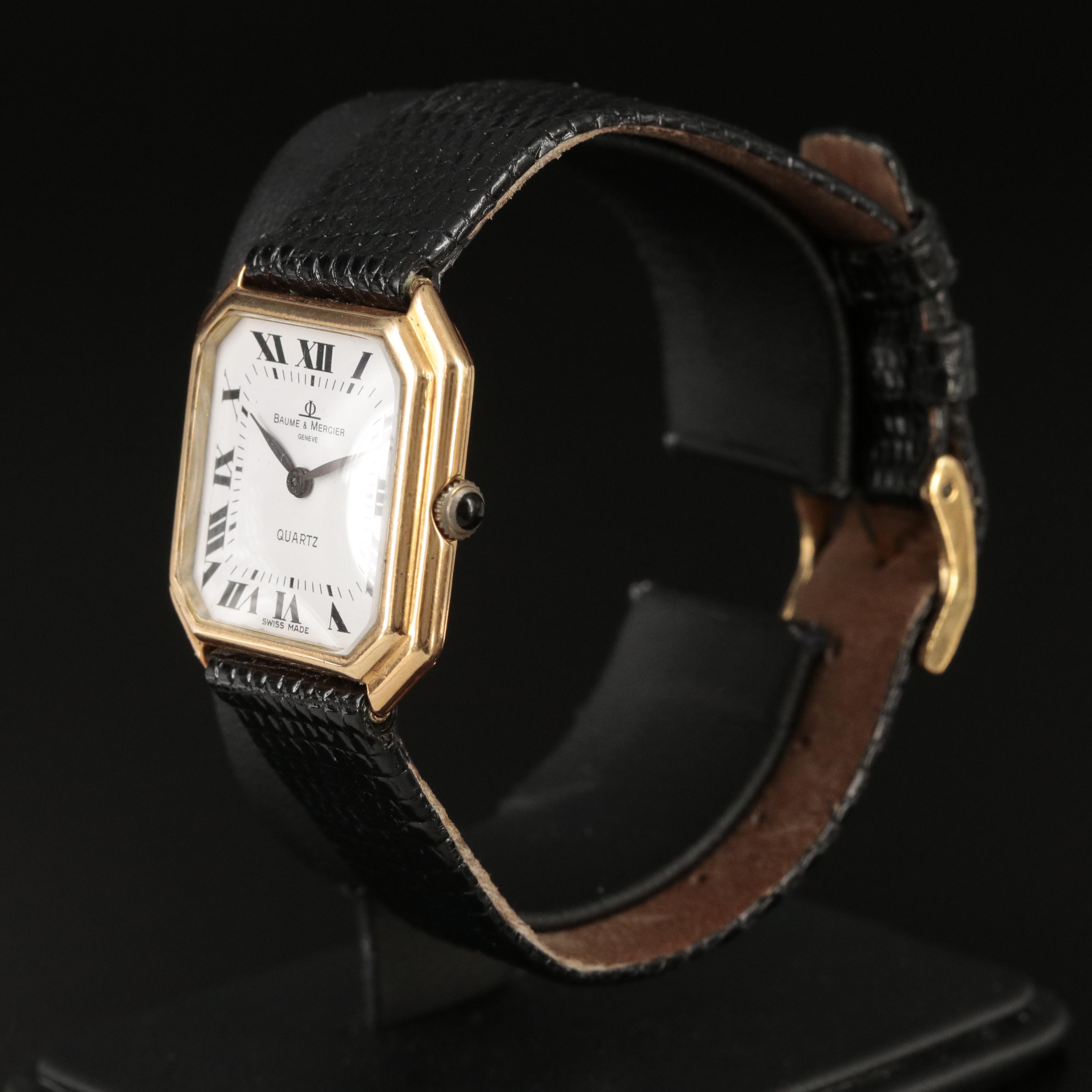 18K Baume & Mercier Roman Dial Watch