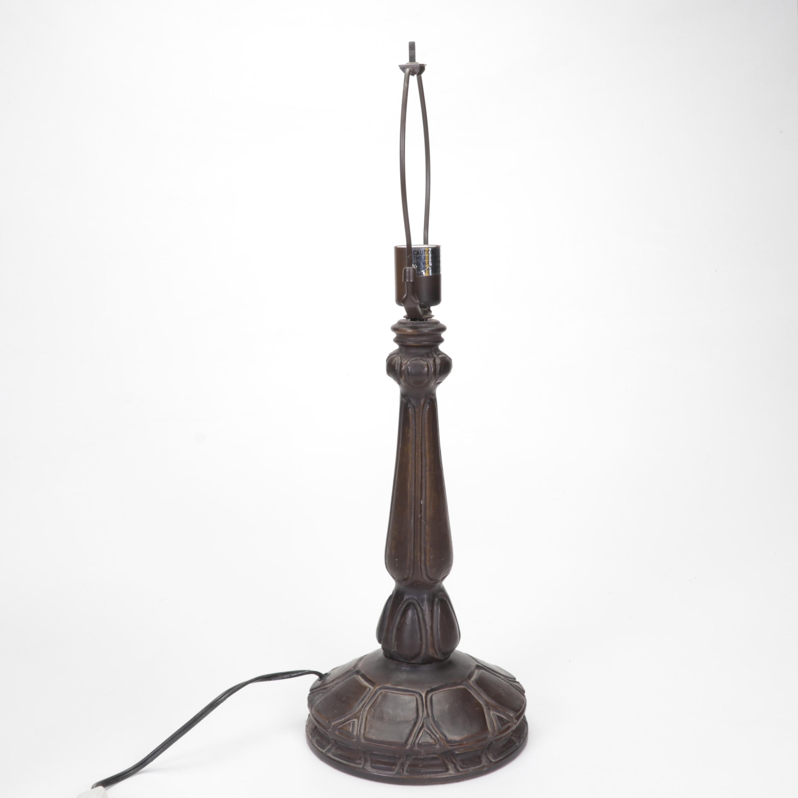 Arts and Crafts Style Slag Glass Table Lamp