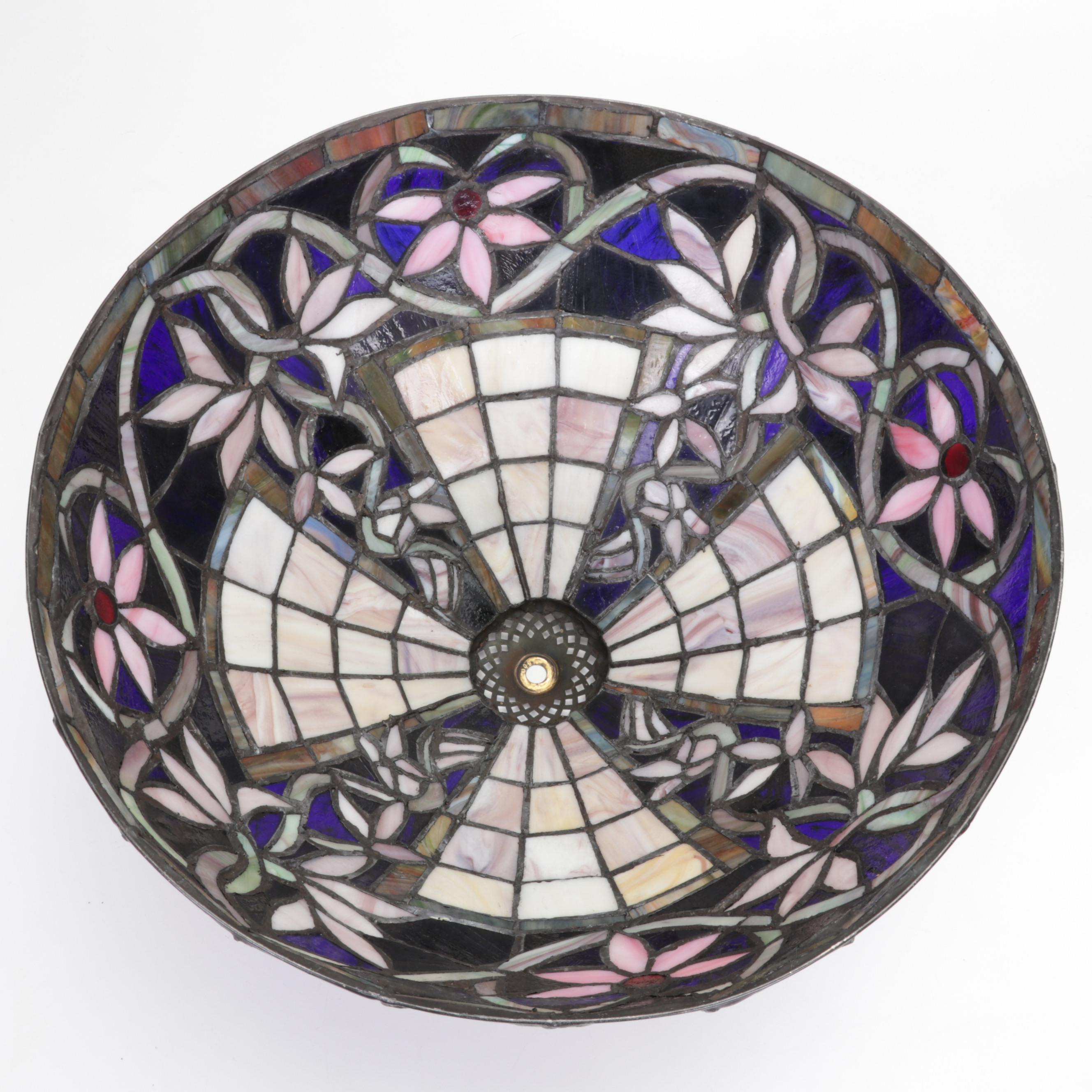 Arts and Crafts Style Slag Glass Table Lamp