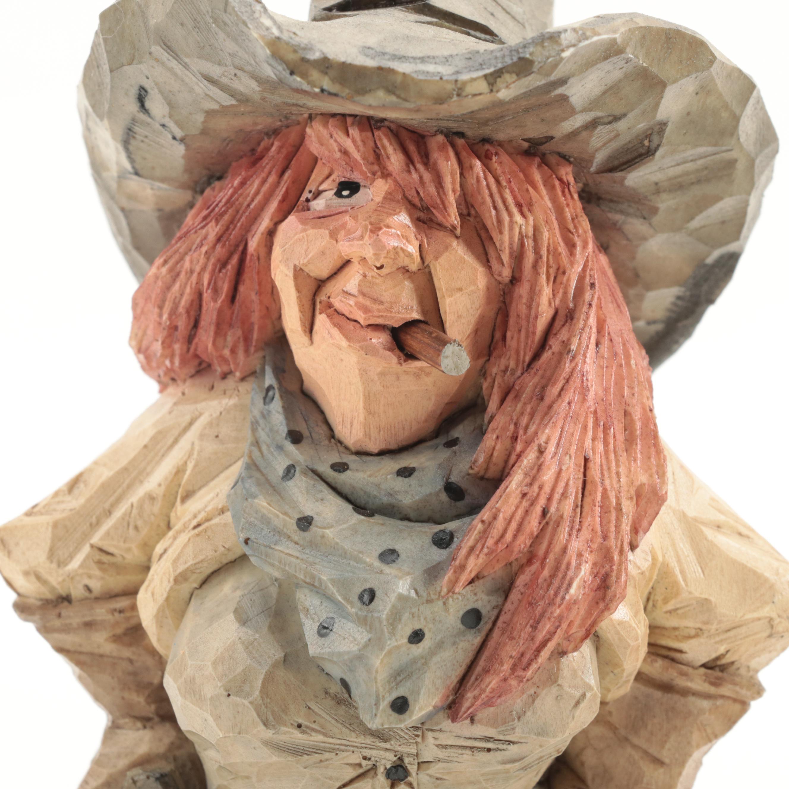 Chris Hammack for Spit 'N' Whittle Resin Cowboy and Cowgirl Figurines