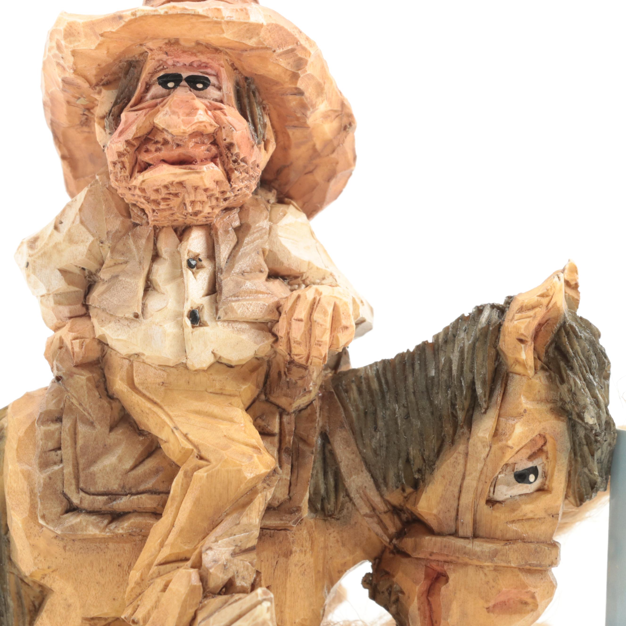 Chris Hammack for Spit 'N' Whittle Resin Cowboy and Cowgirl Figurines