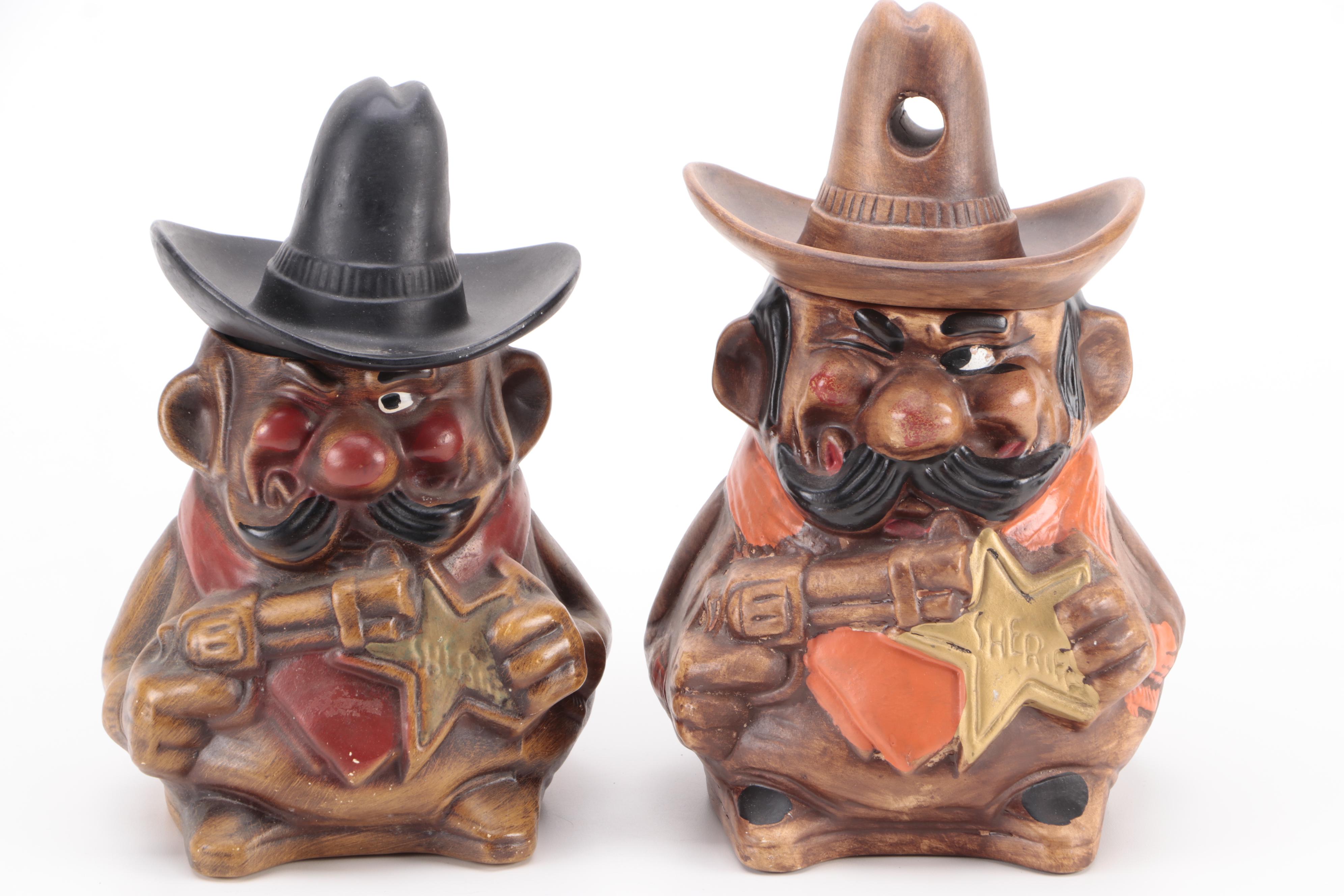 Ceramic and Other Western Themed Cookie Jars, Mid to Late 20th Century
