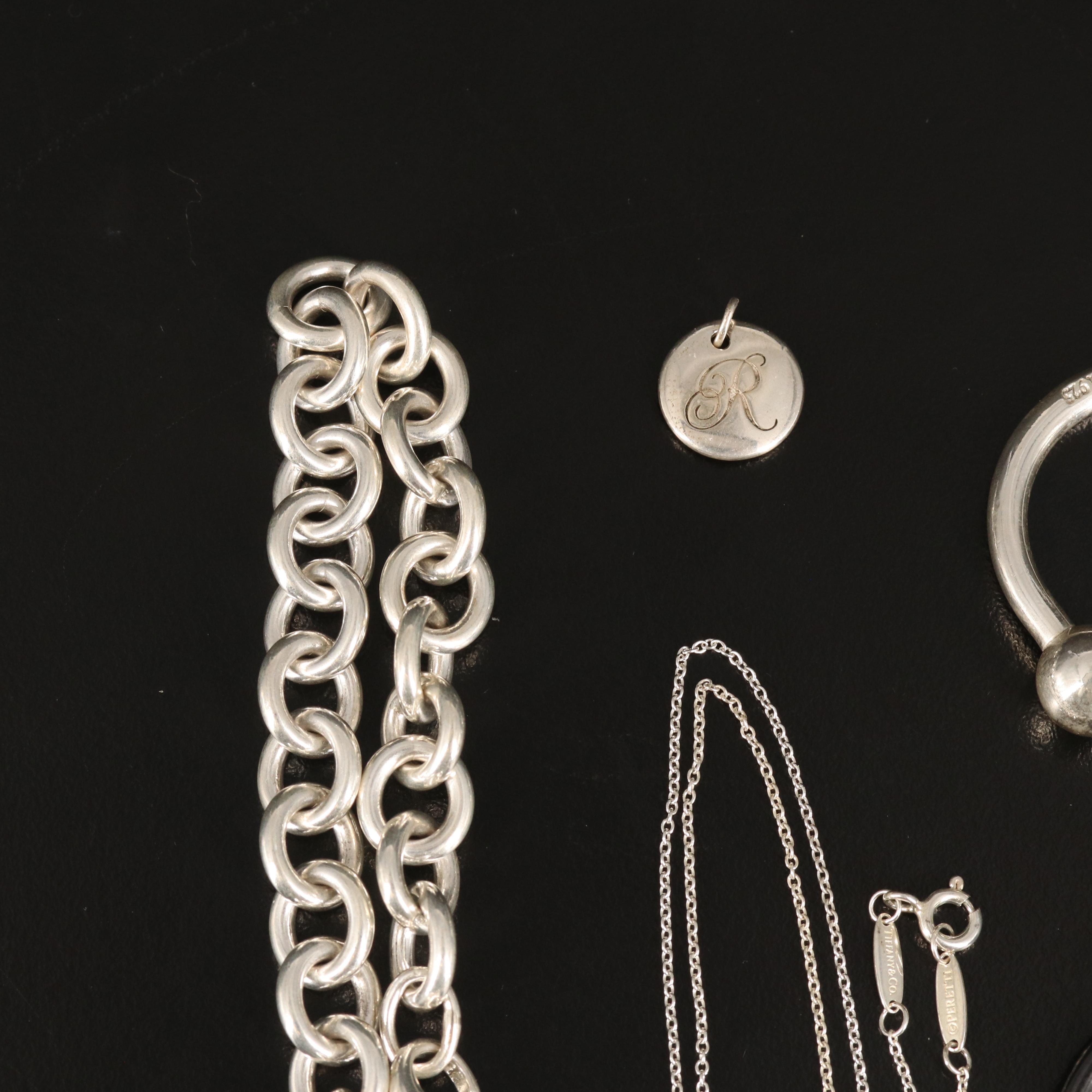 Tiffany & Co. Sterling Jewelry and Key Chains Including Aquamarine