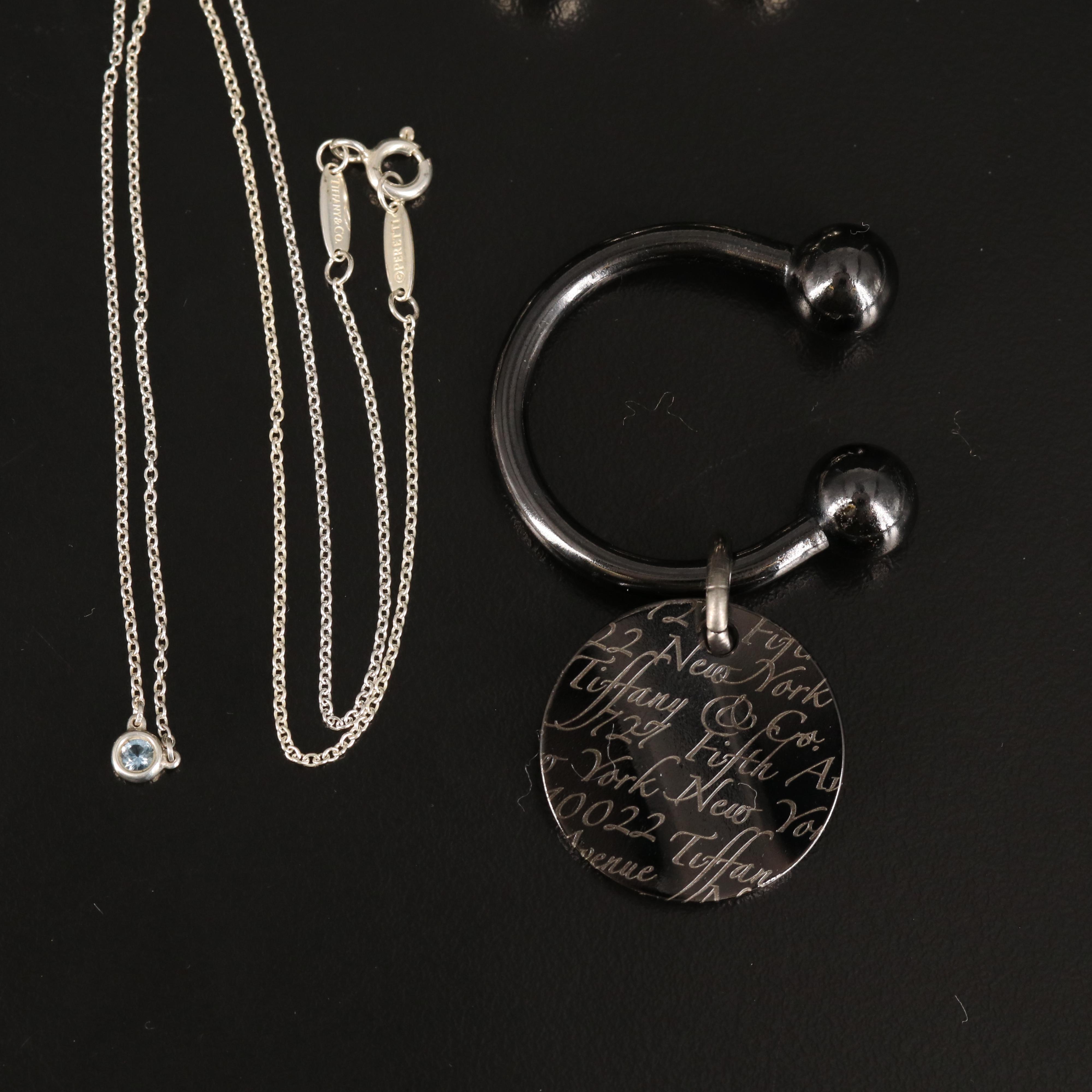 Tiffany & Co. Sterling Jewelry and Key Chains Including Aquamarine