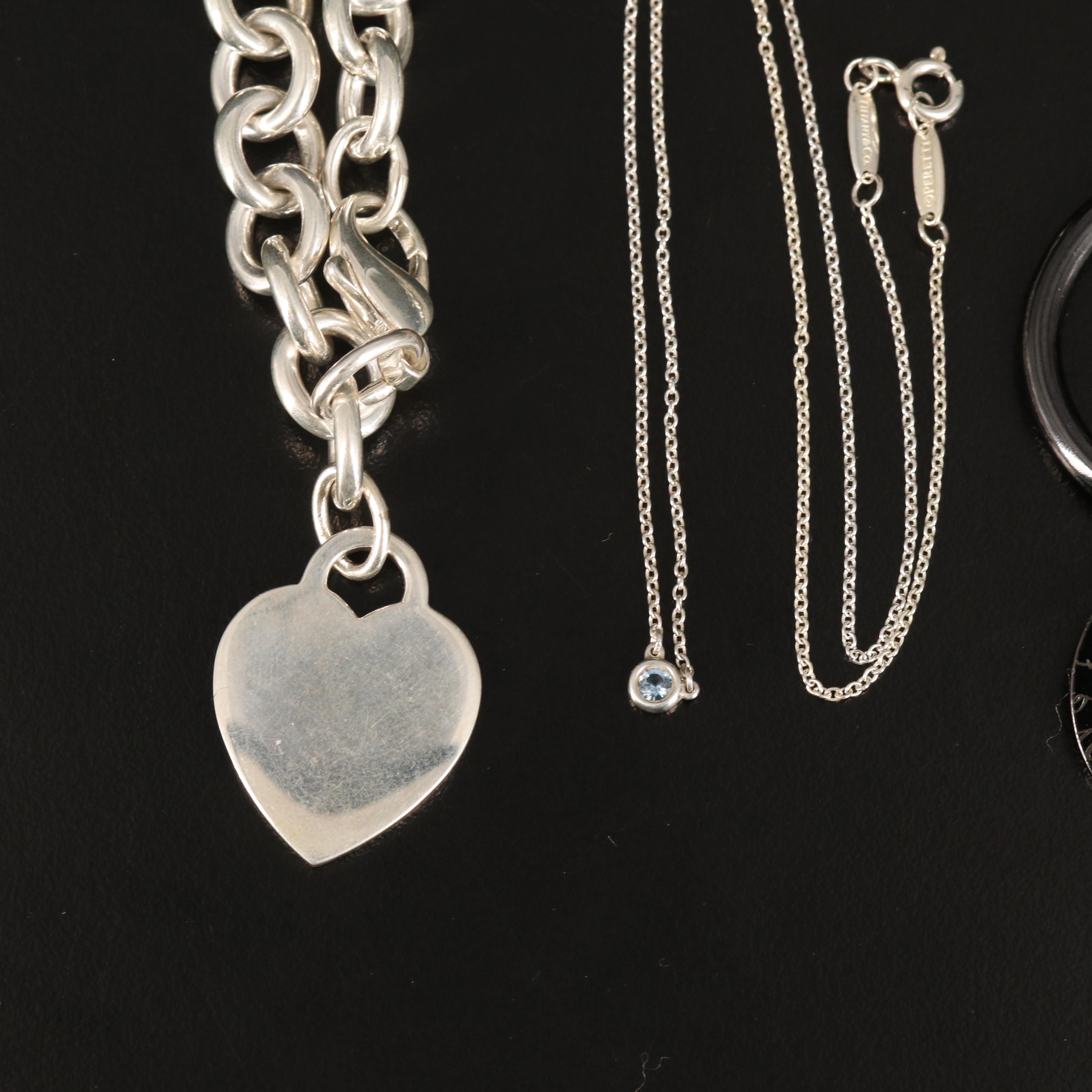 Tiffany & Co. Sterling Jewelry and Key Chains Including Aquamarine