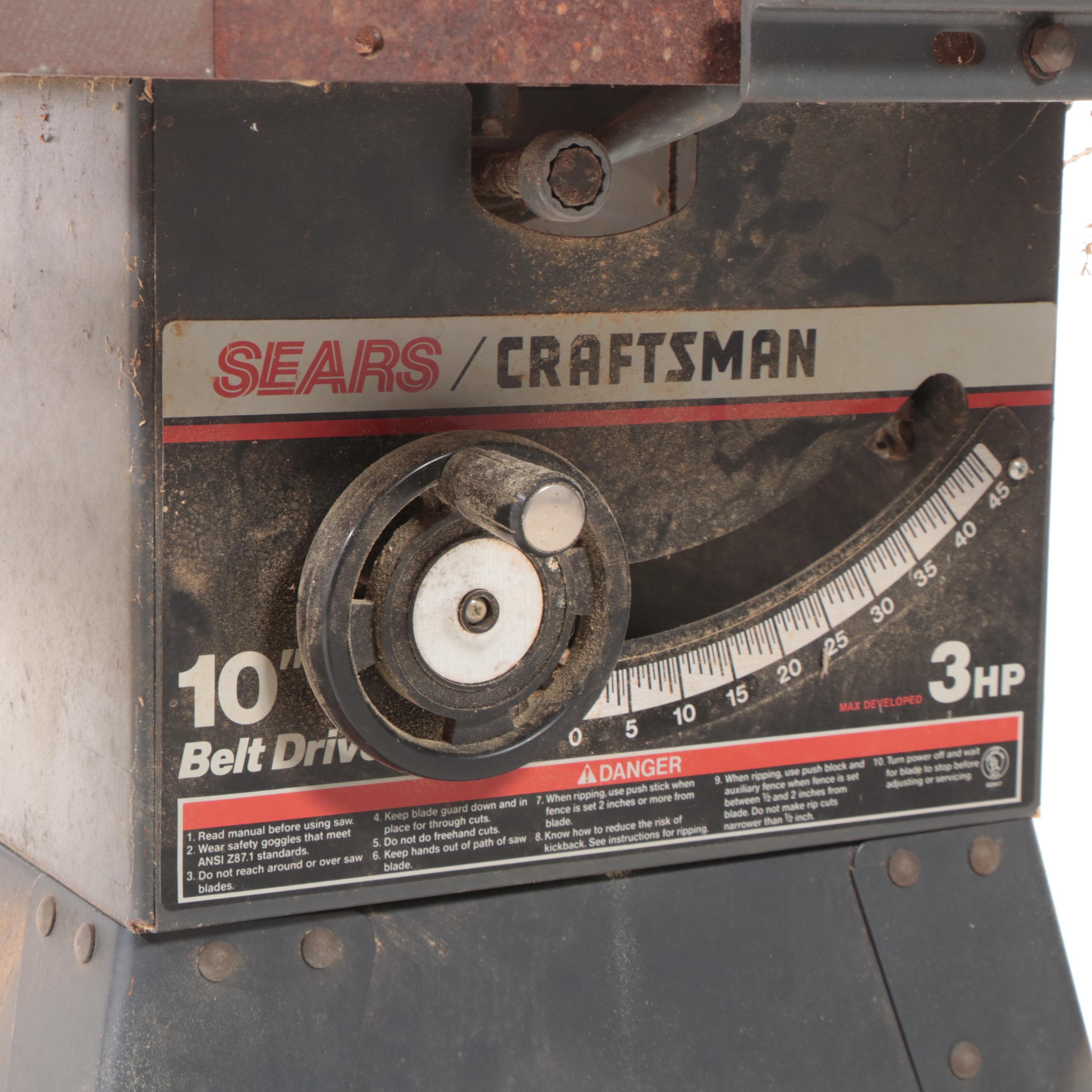 Sears, Roebuck and Co. "Model 113.298762" Table Saw