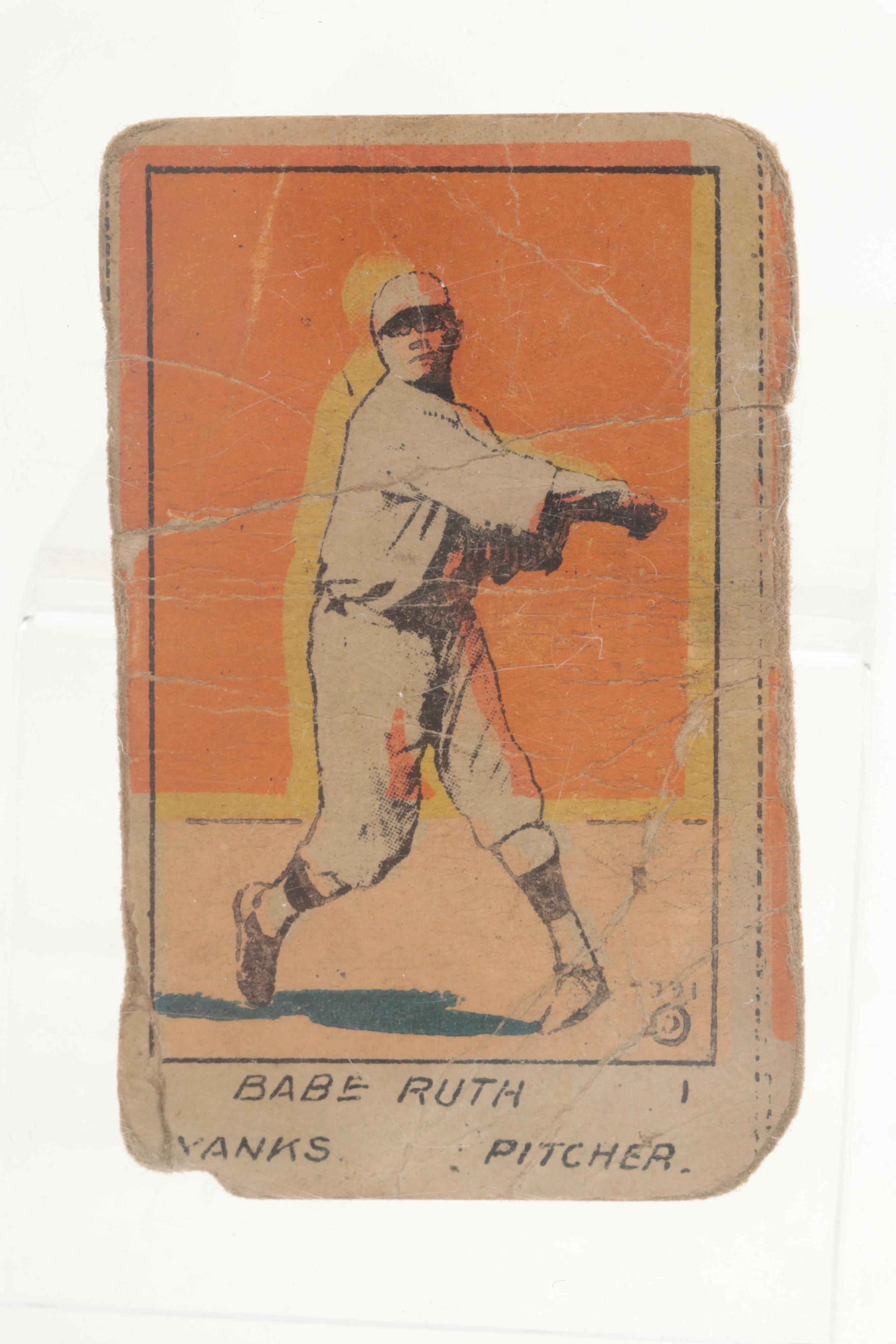 1920 W516-1-2 Babe Ruth #1 Pitcher Hand Cut Baseball Strip Card