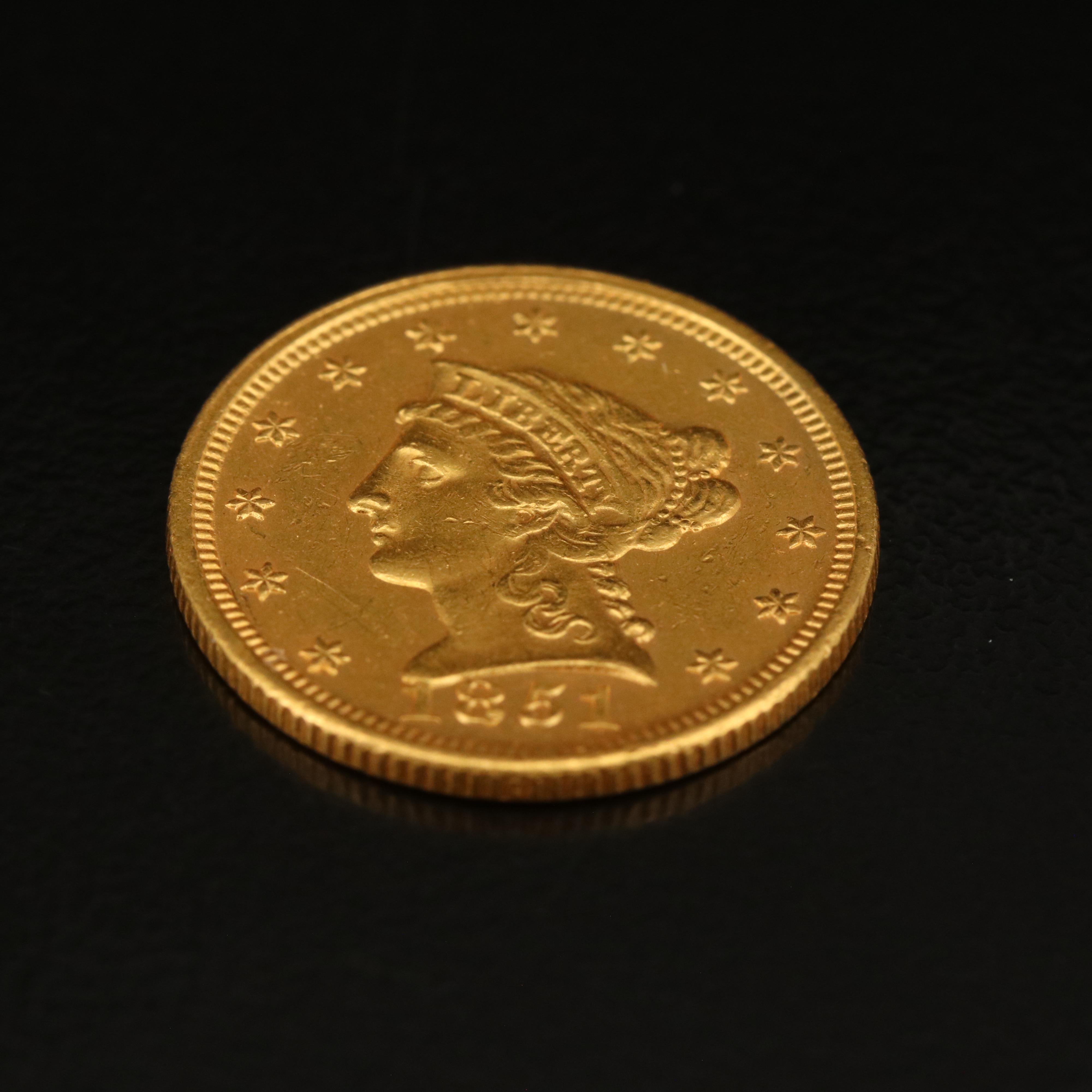 1851 Liberty Head $2 1/2 Gold Coin