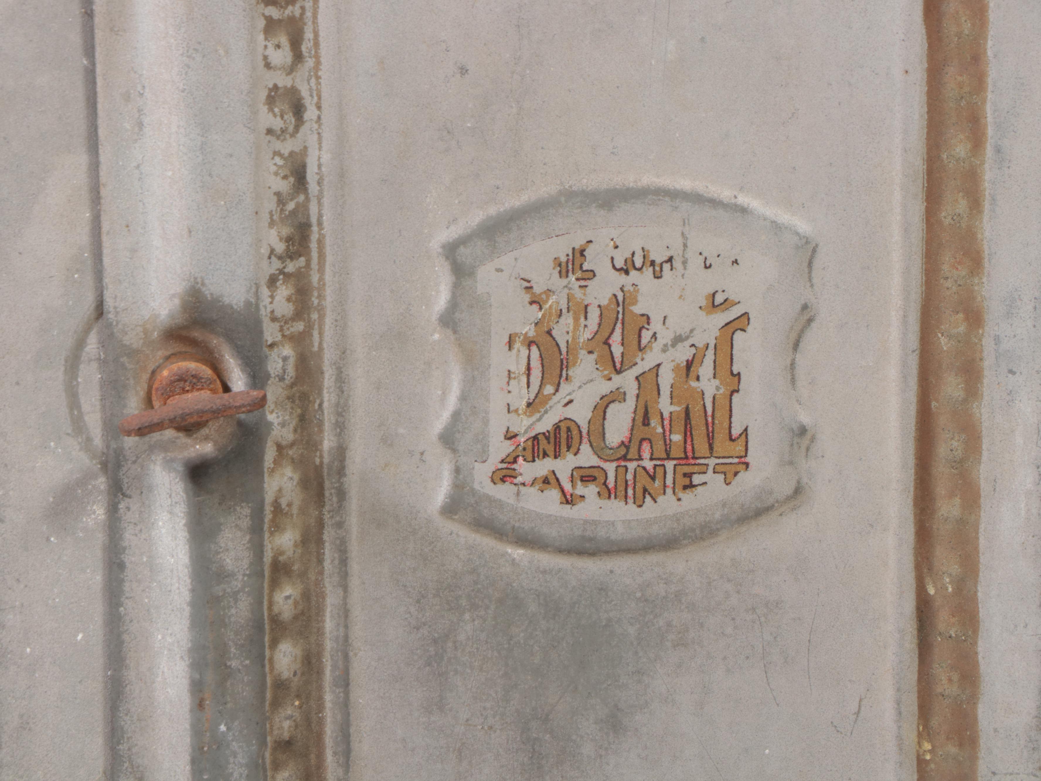 The Home Comfort Co. Galvanized Metal Bread and Cake Cabinet, Early 20th Century