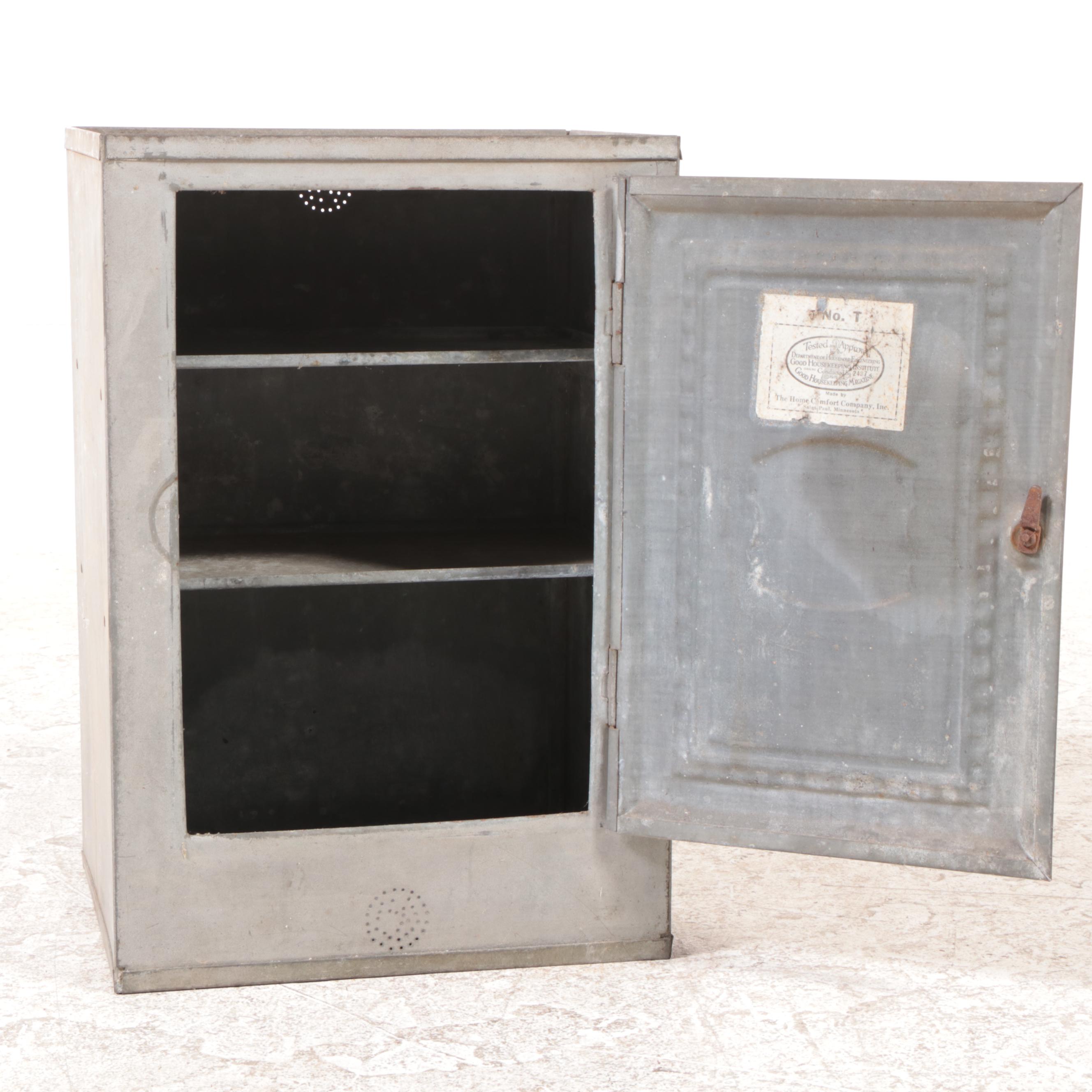 The Home Comfort Co. Galvanized Metal Bread and Cake Cabinet, Early 20th Century