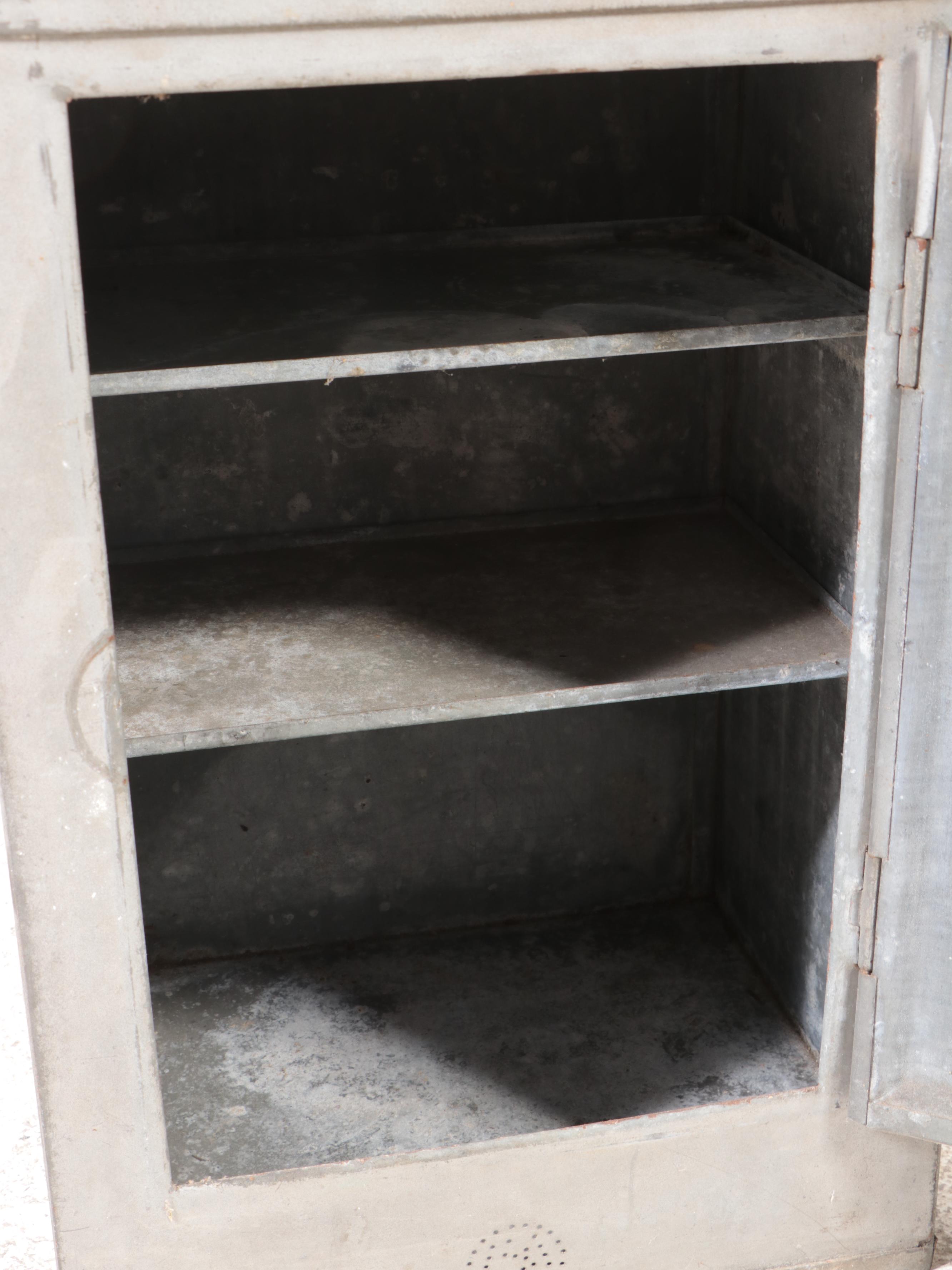 The Home Comfort Co. Galvanized Metal Bread and Cake Cabinet, Early 20th Century