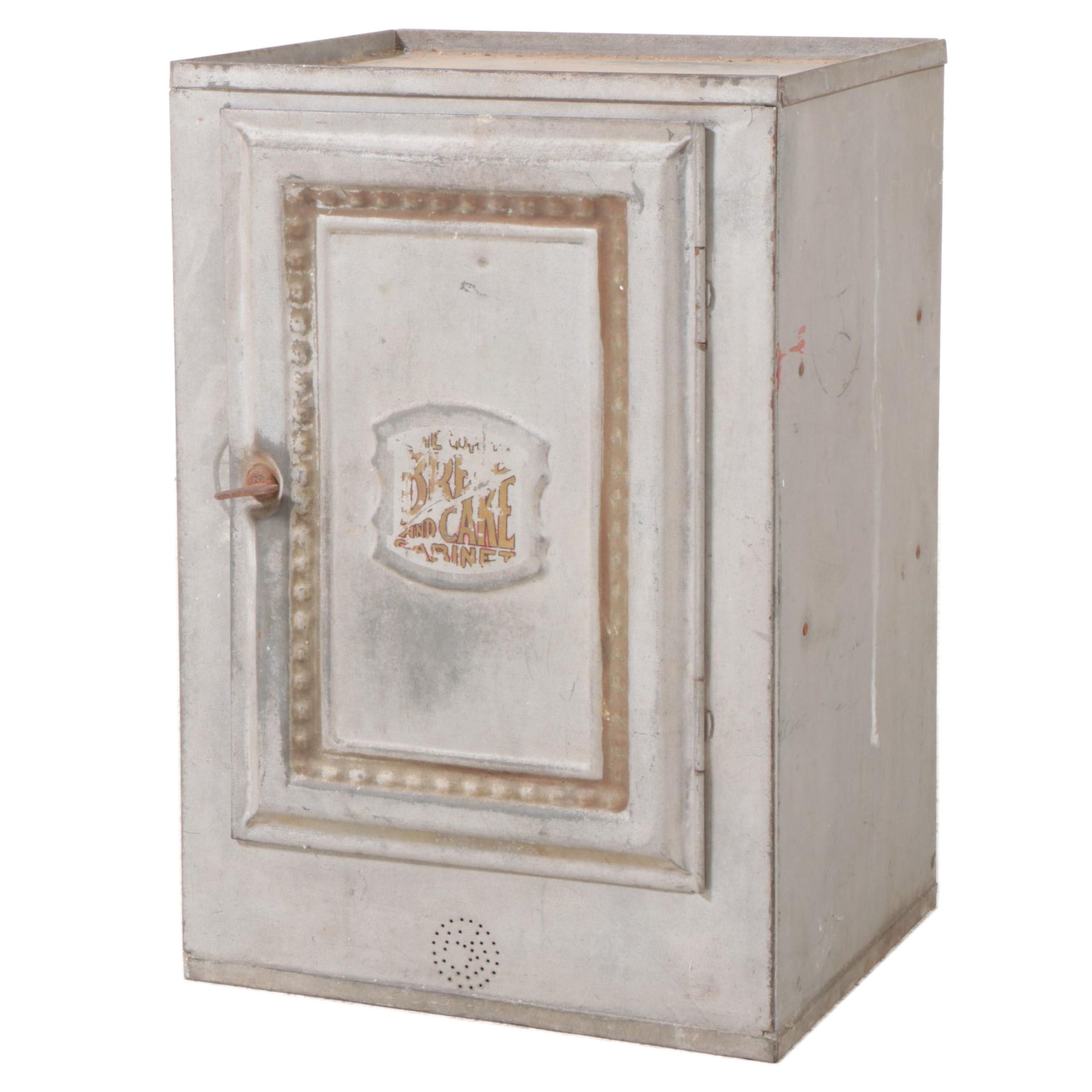 The Home Comfort Co. Galvanized Metal Bread and Cake Cabinet, Early 20th Century
