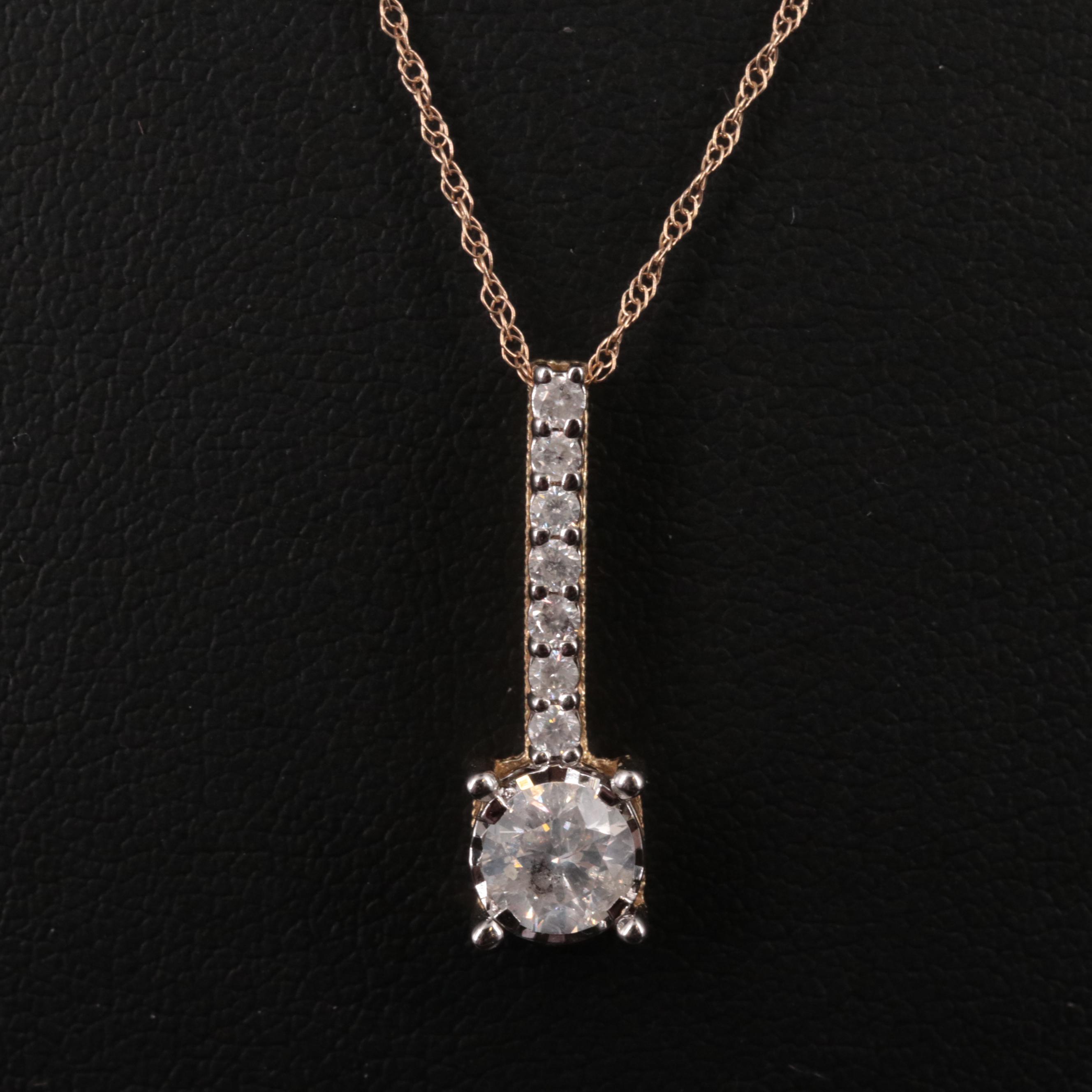 10K Diamond Pendant Necklace