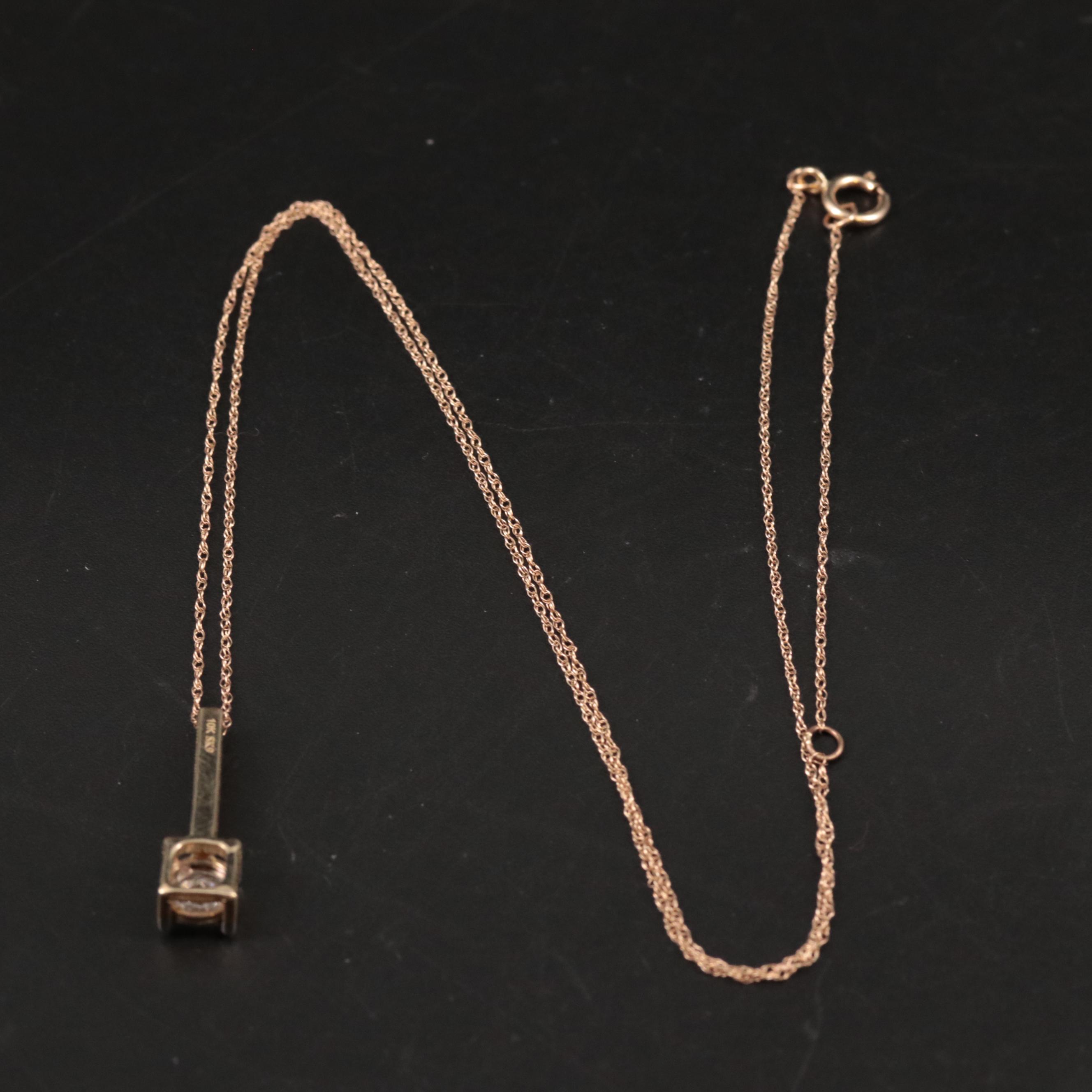 10K Diamond Pendant Necklace