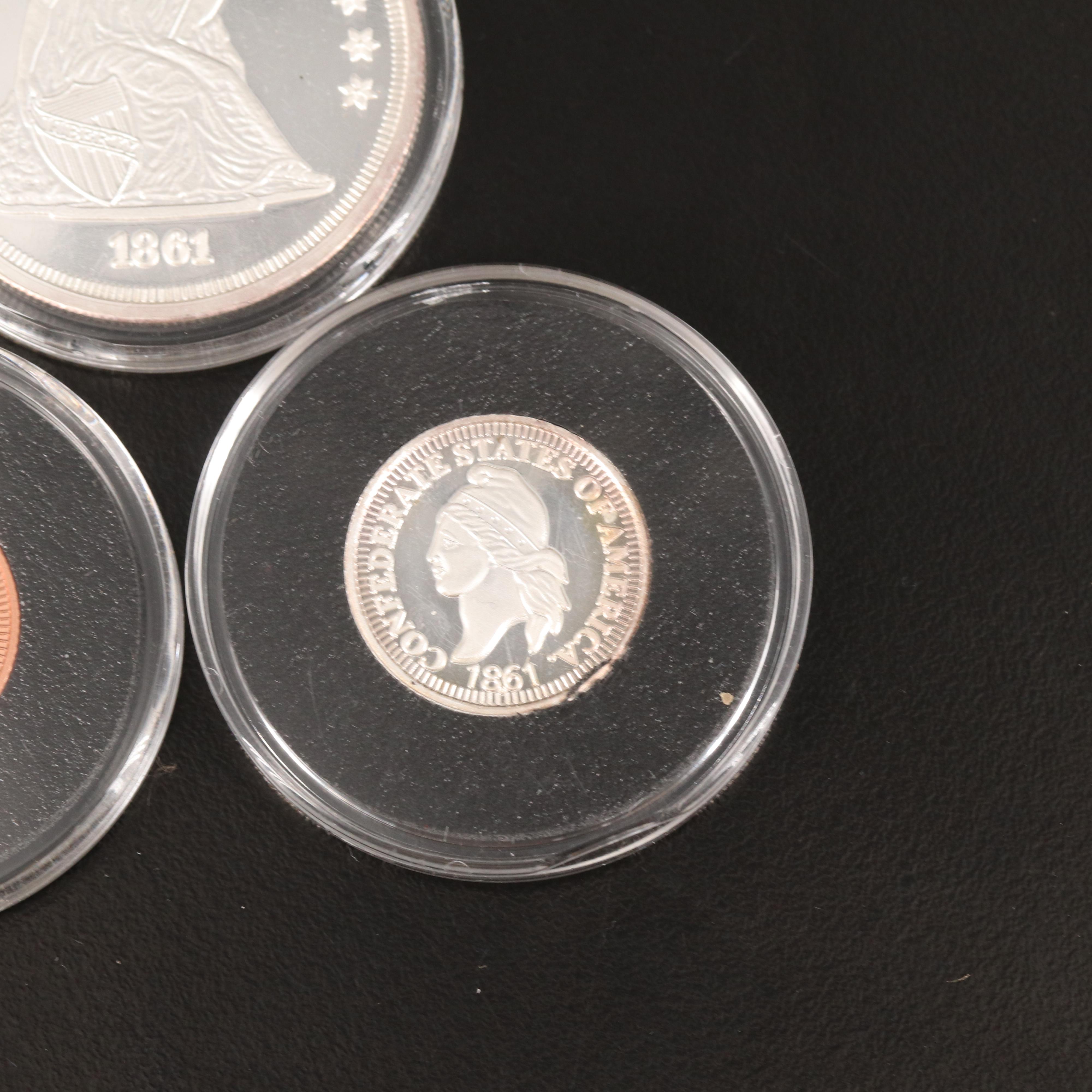 Collection of Three Fantasy Confederate Coins