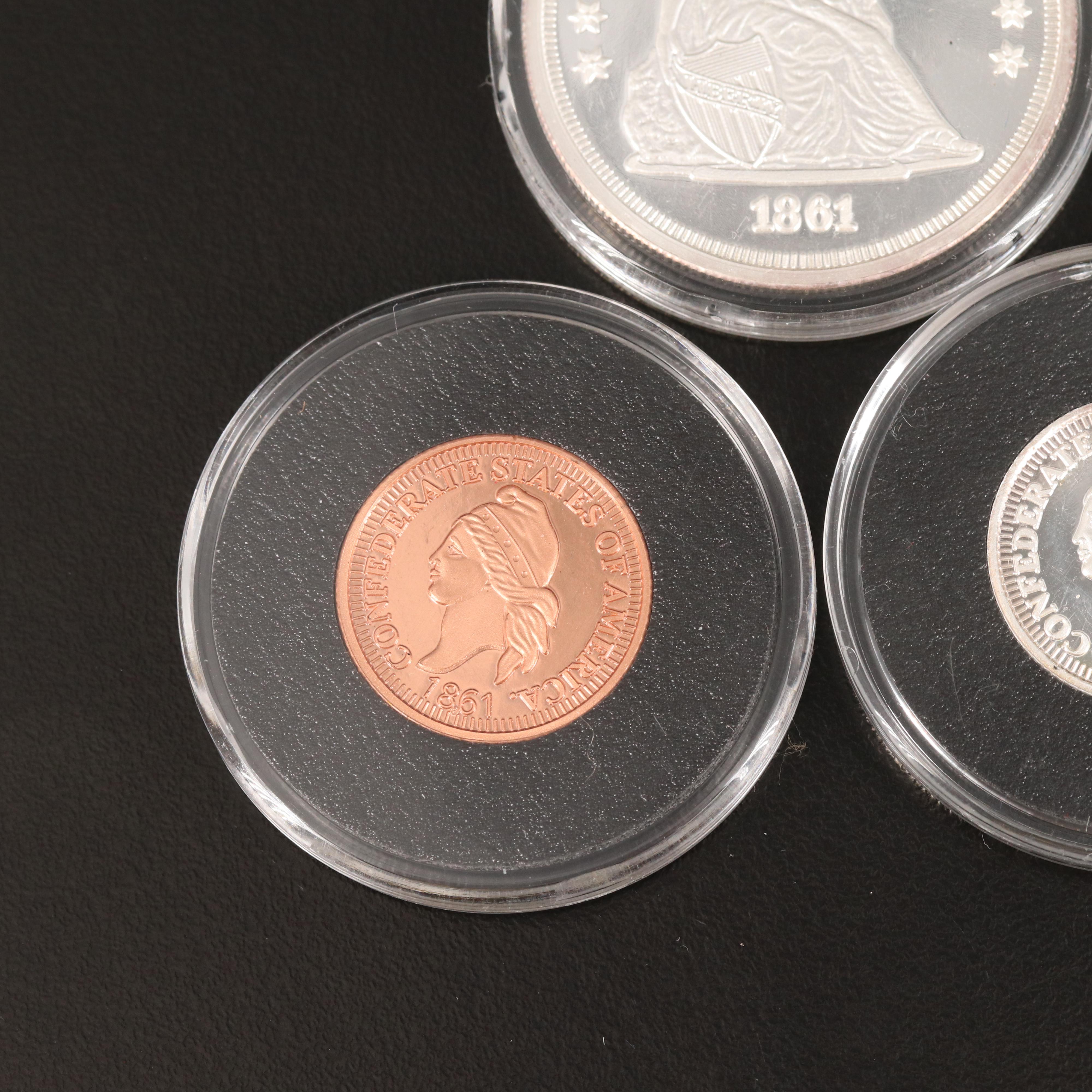 Collection of Three Fantasy Confederate Coins