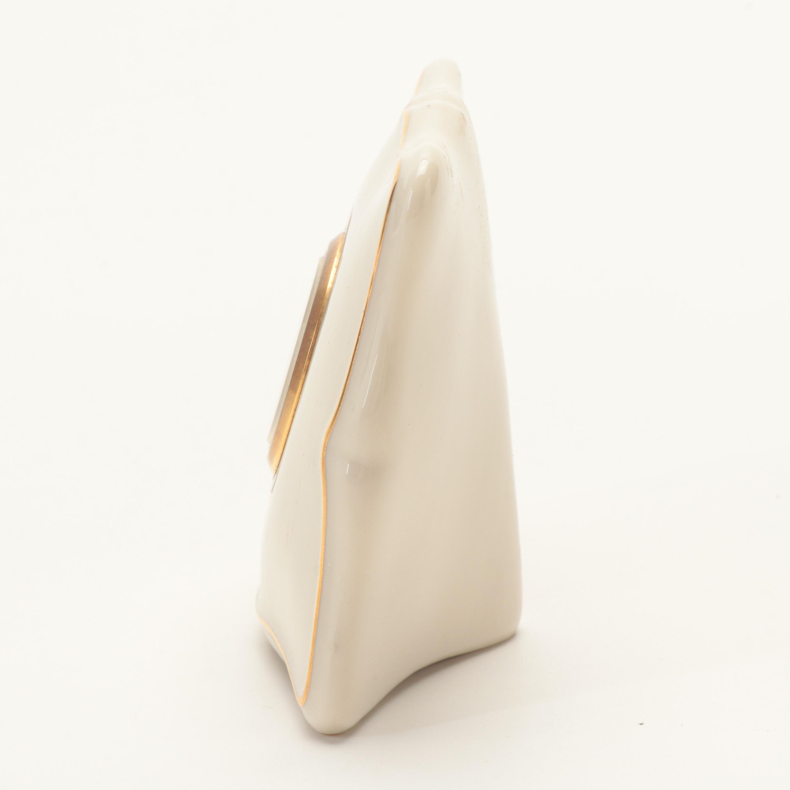 Lenox "Eternal" Porcelain Quartz Desk Clock