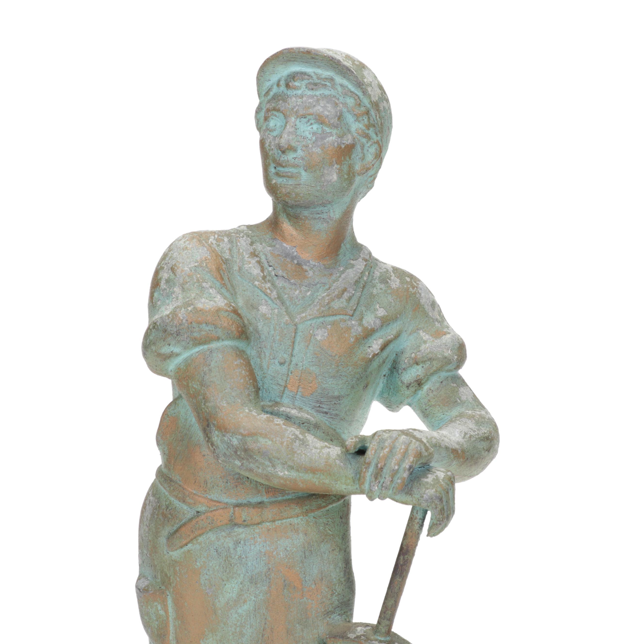Composite Sculpture of Young Blacksmith, Circa 2000