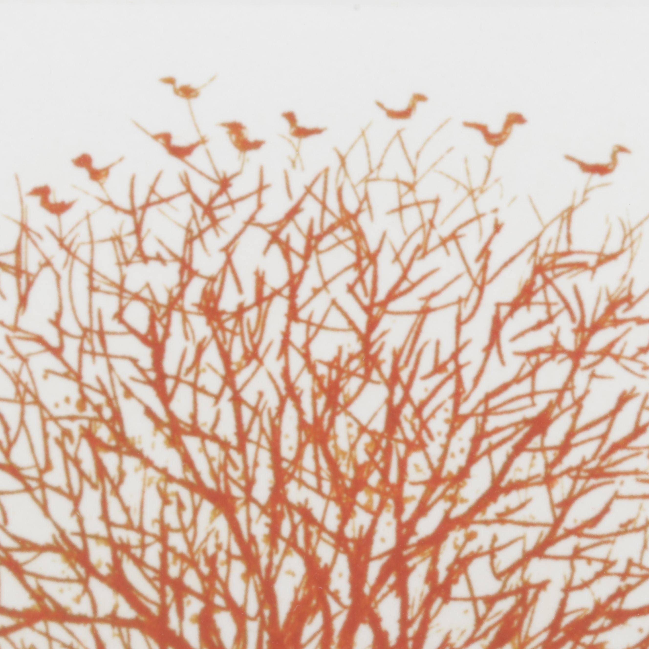 Ushiku Kenji Color Etching "Tree With Birds," Circa 1981