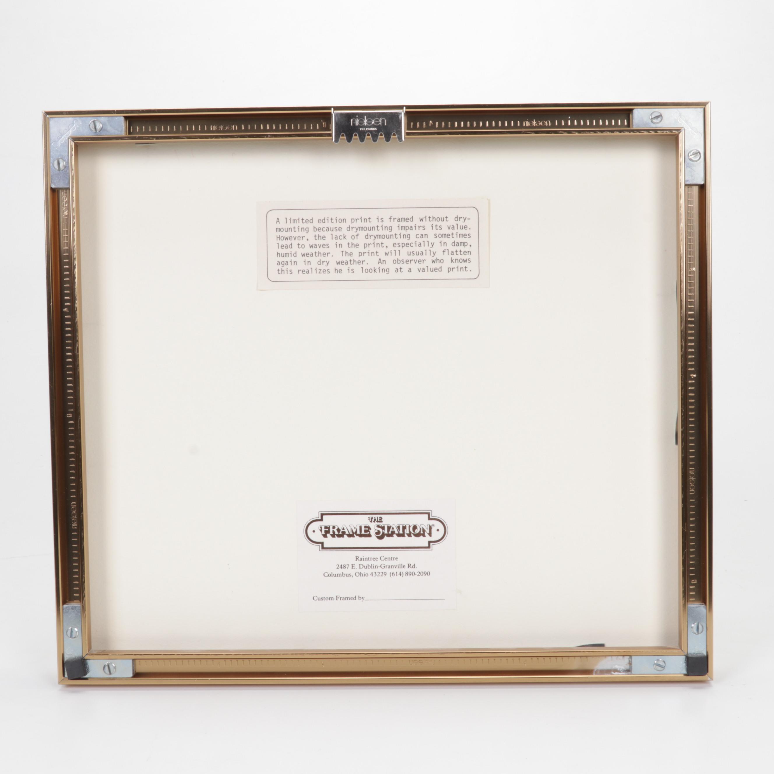 Ushiku Kenji Color Etching "Tree With Birds," Circa 1981