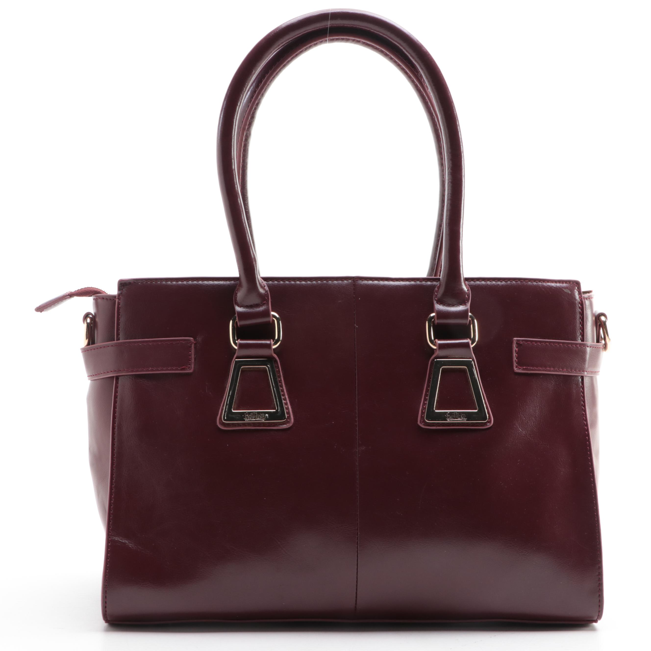 Bob Mackie ''Wearable Art'' Handbag in Oxblood Faux Leather w/Shoulder Strap