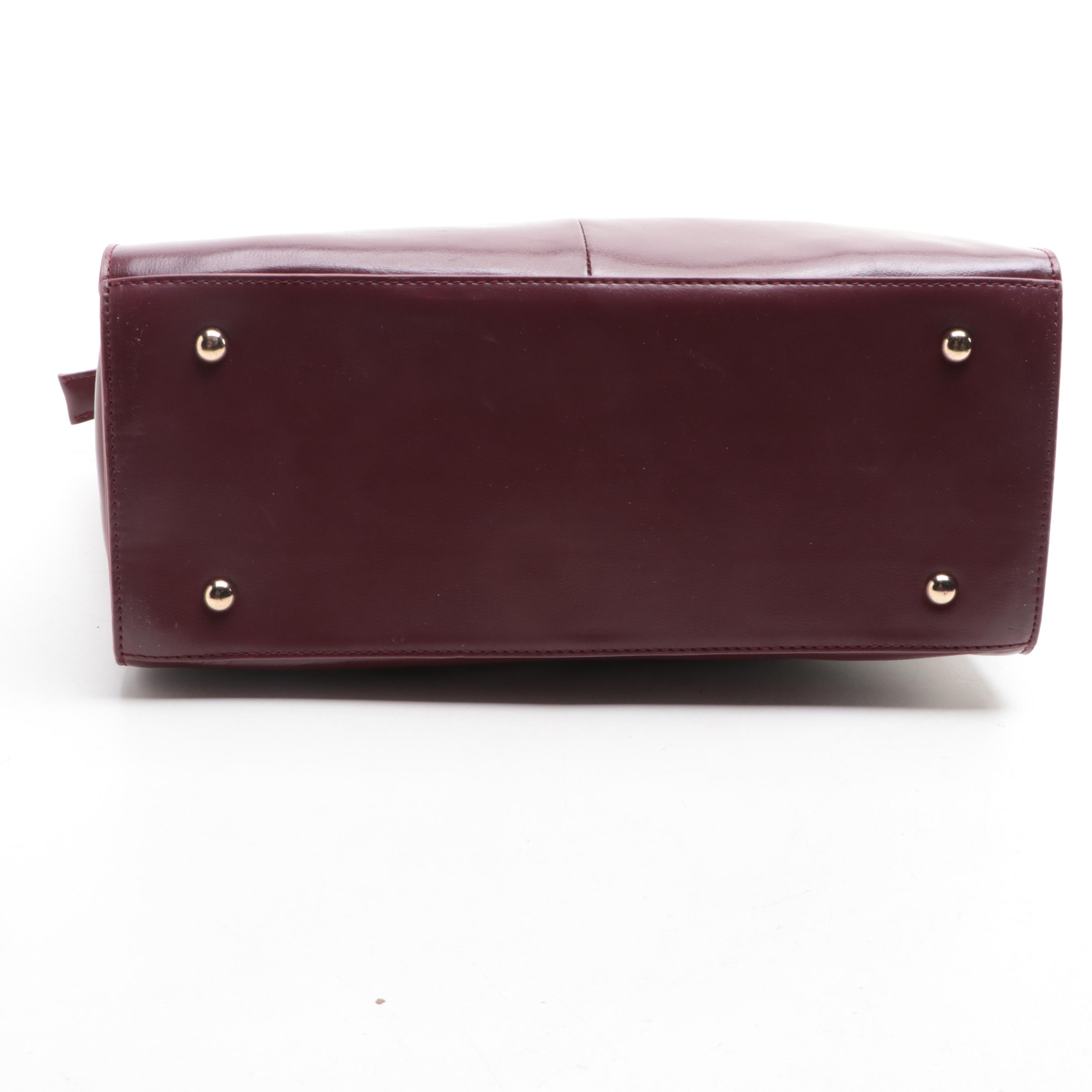 Bob Mackie ''Wearable Art'' Handbag in Oxblood Faux Leather w/Shoulder Strap