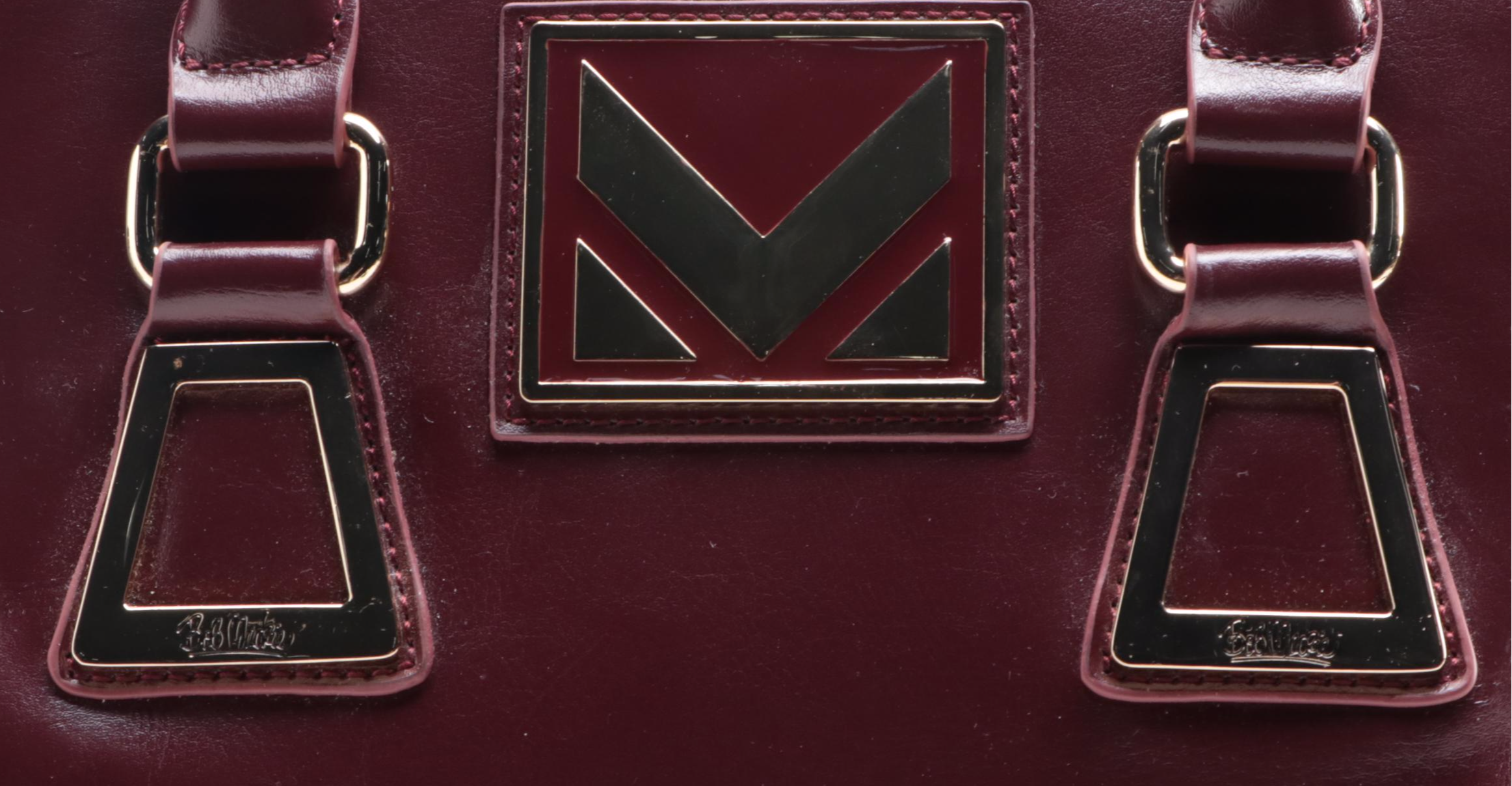 Bob Mackie ''Wearable Art'' Handbag in Oxblood Faux Leather w/Shoulder Strap