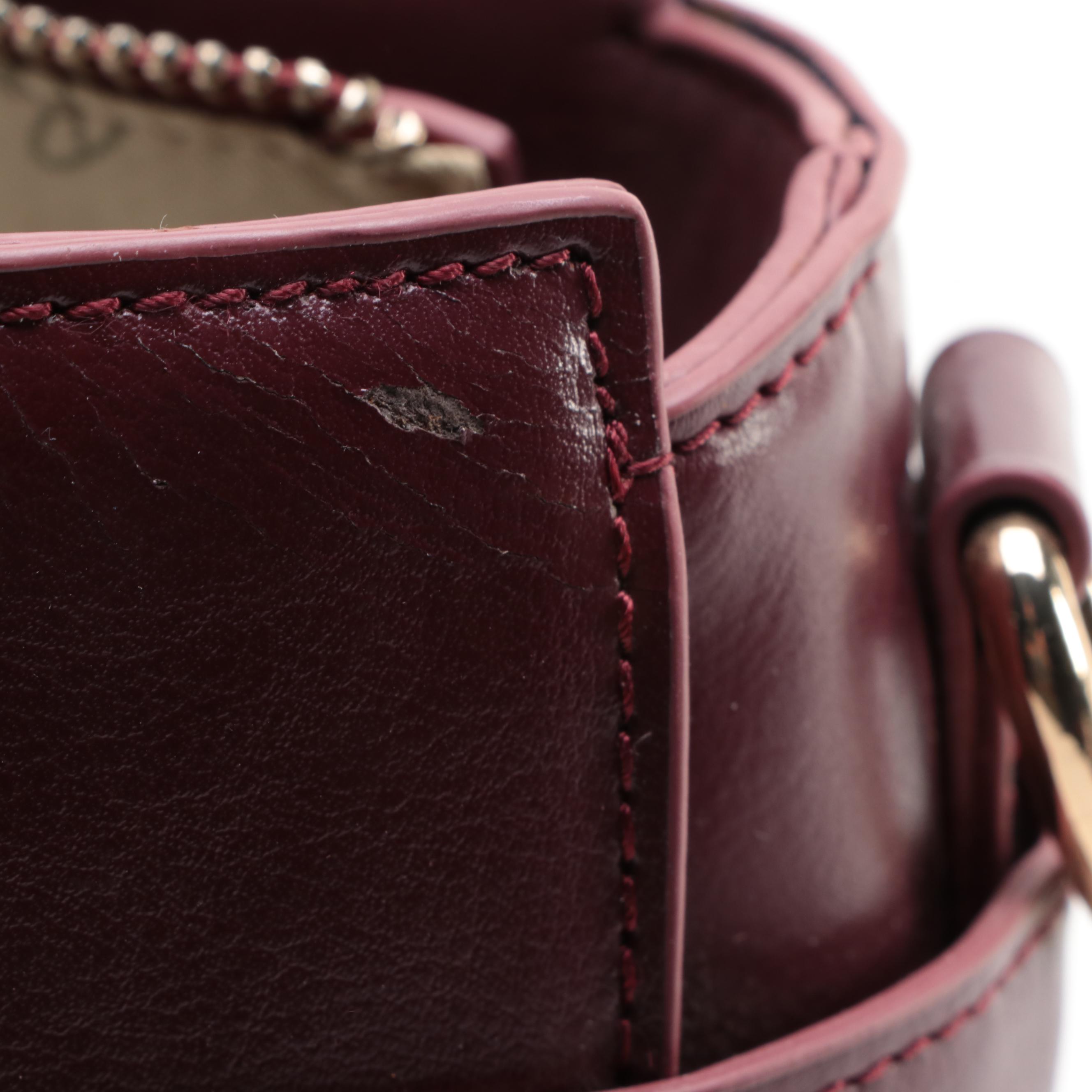 Bob Mackie ''Wearable Art'' Handbag in Oxblood Faux Leather w/Shoulder Strap