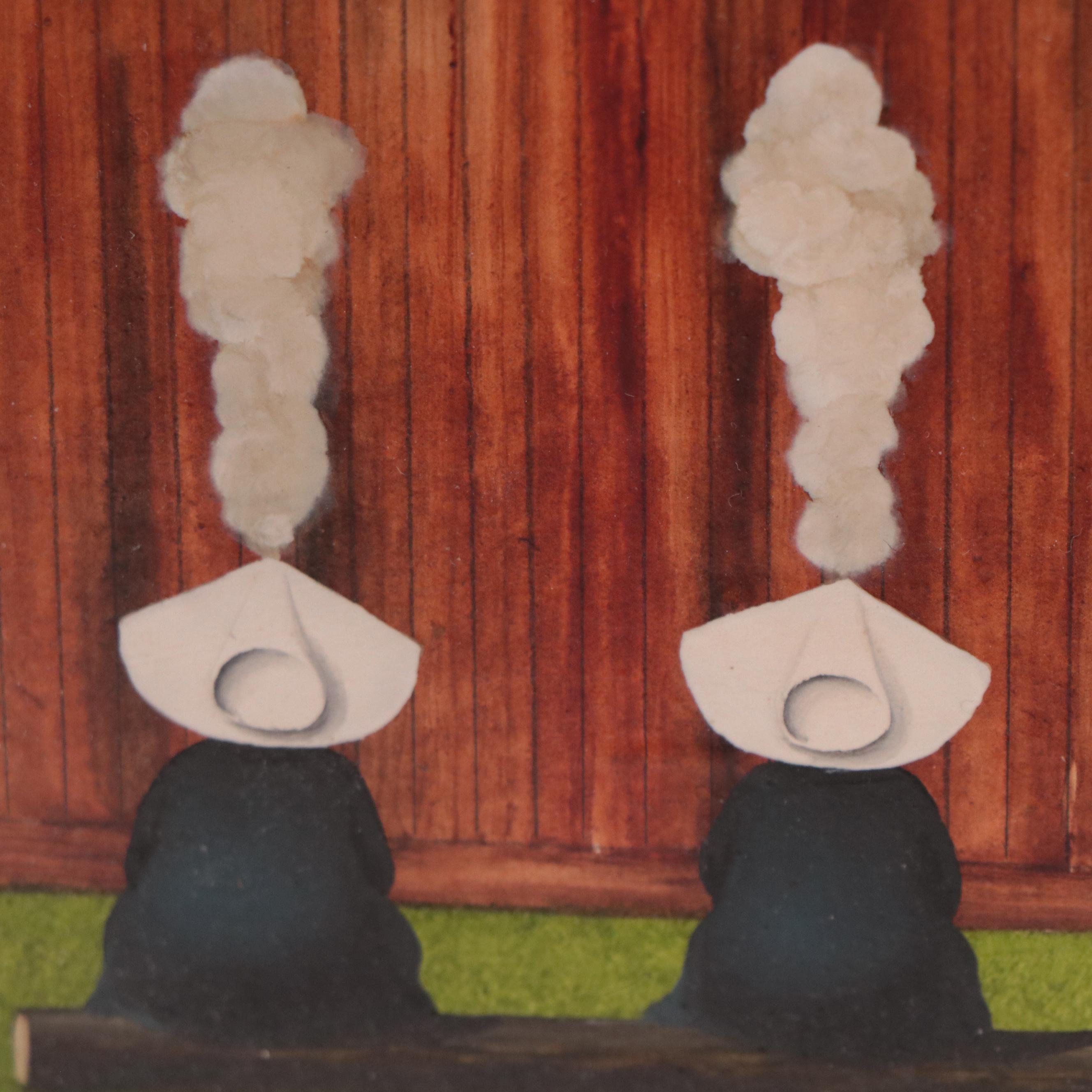 Frank Whipple Acrylic Painting of Nuns Smoking